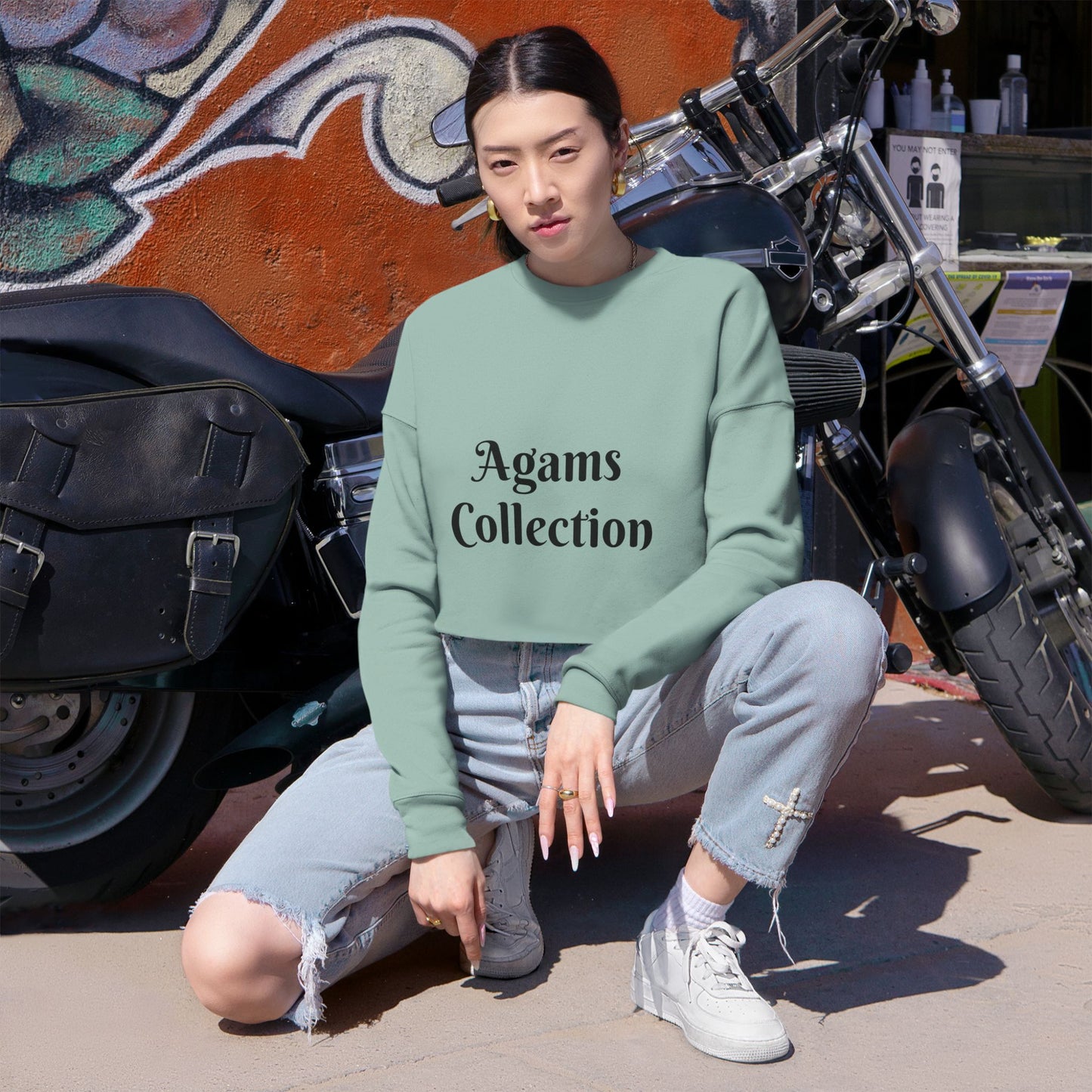 Cropped Sweatshirt - Agams Collection - Trendy Women's Fashion