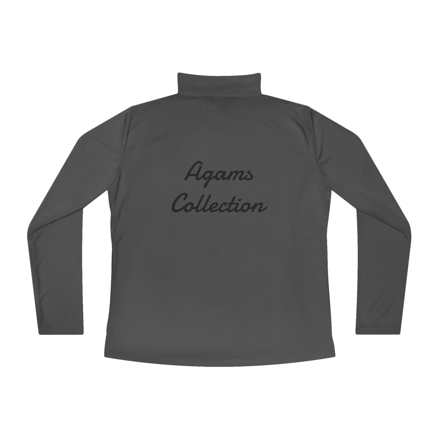 Ladies Quarter-Zip Pullover - Agams Collection with Moon and Waves Design