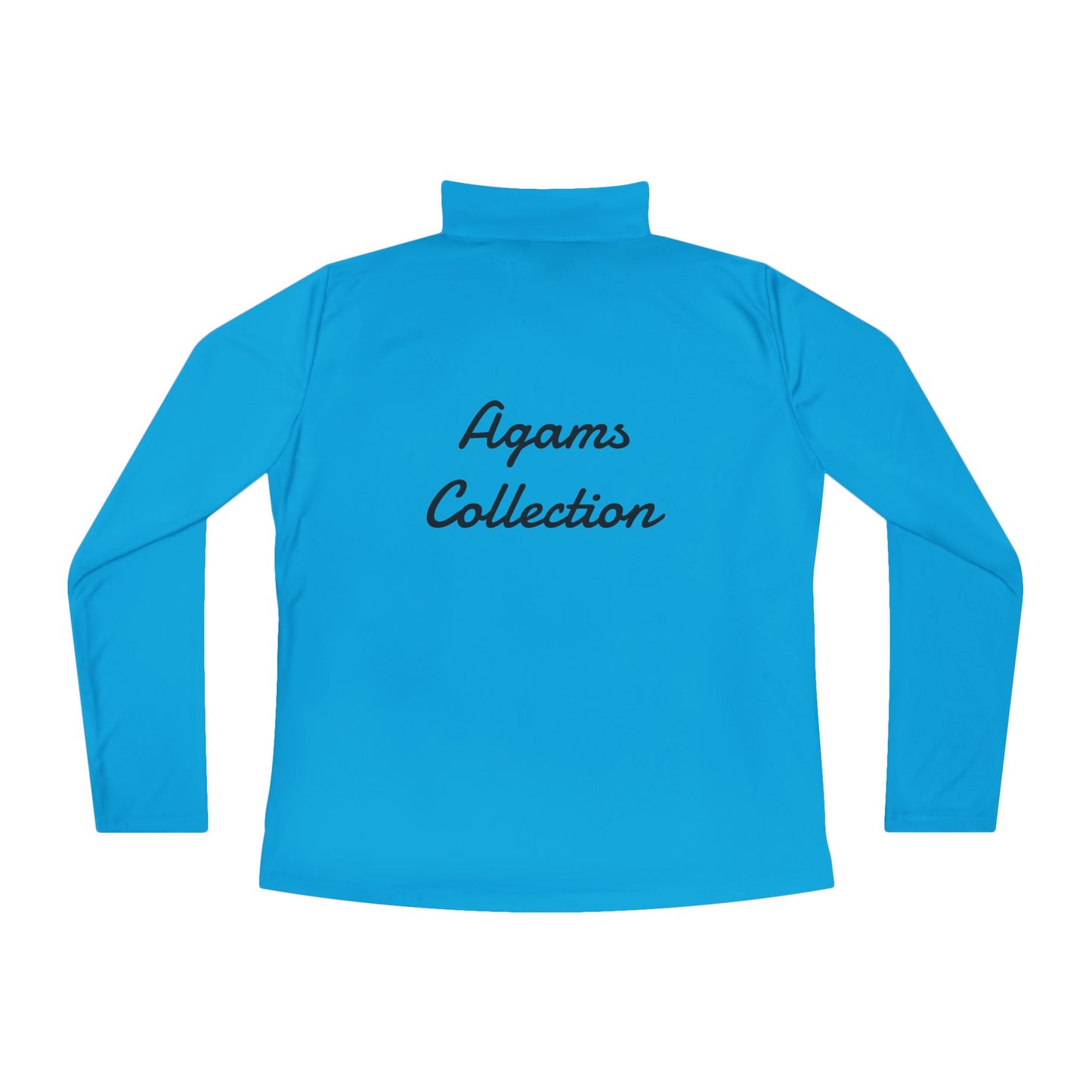 Ladies Quarter-Zip Pullover - Agams Collection with Moon and Waves Design
