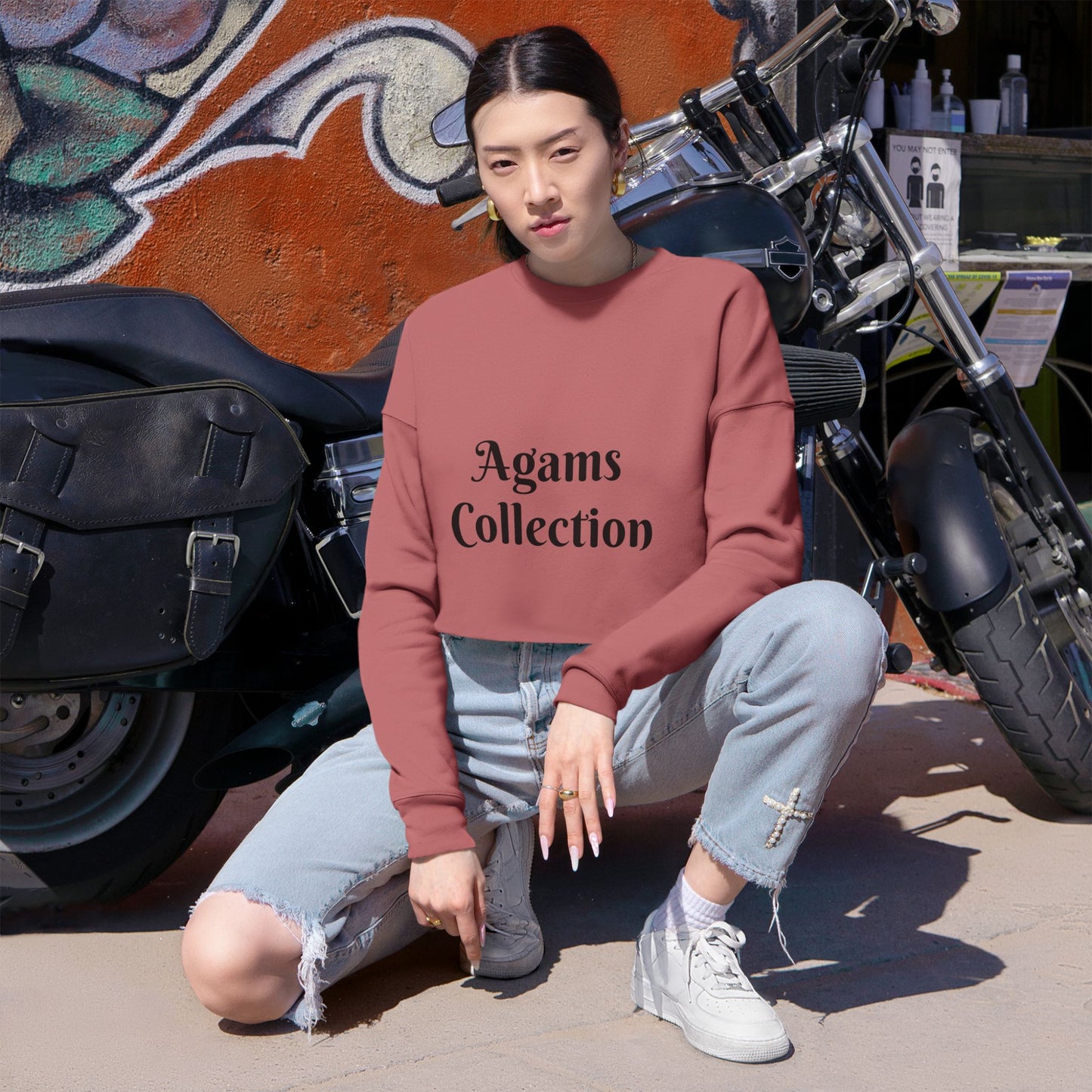 Cropped Sweatshirt - Agams Collection - Trendy Women's Fashion