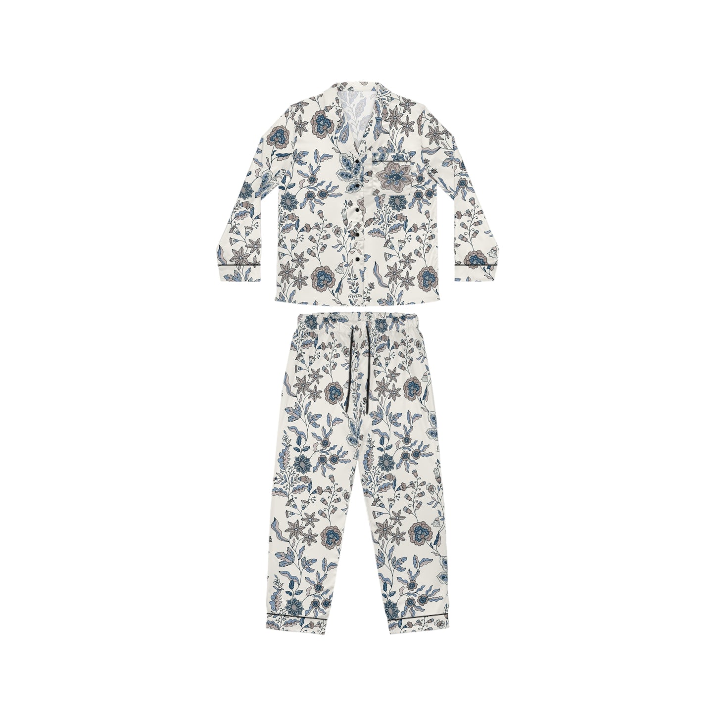 Elegant Floral Women's Satin Pajamas Set | Luxurious Sleepwear for Relaxation