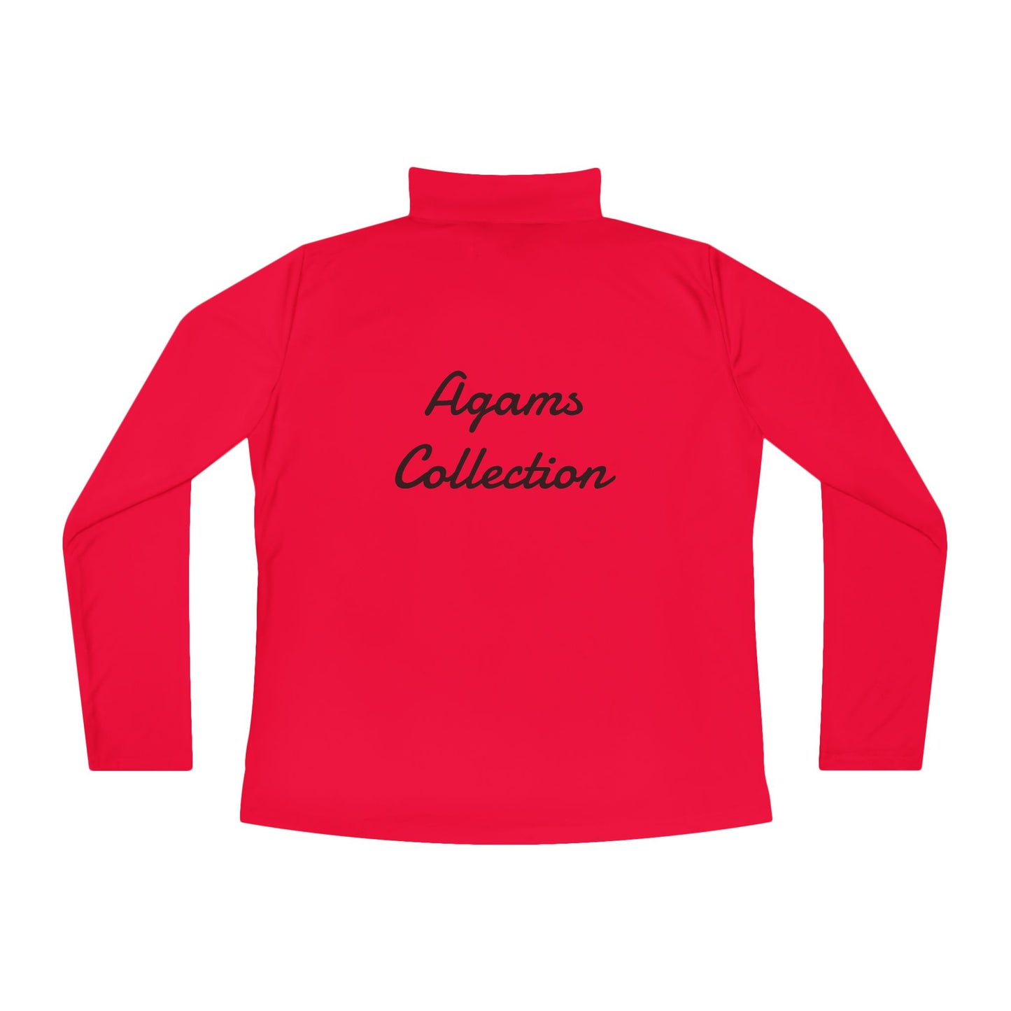 Ladies Quarter-Zip Pullover - Agams Collection with Moon and Waves Design