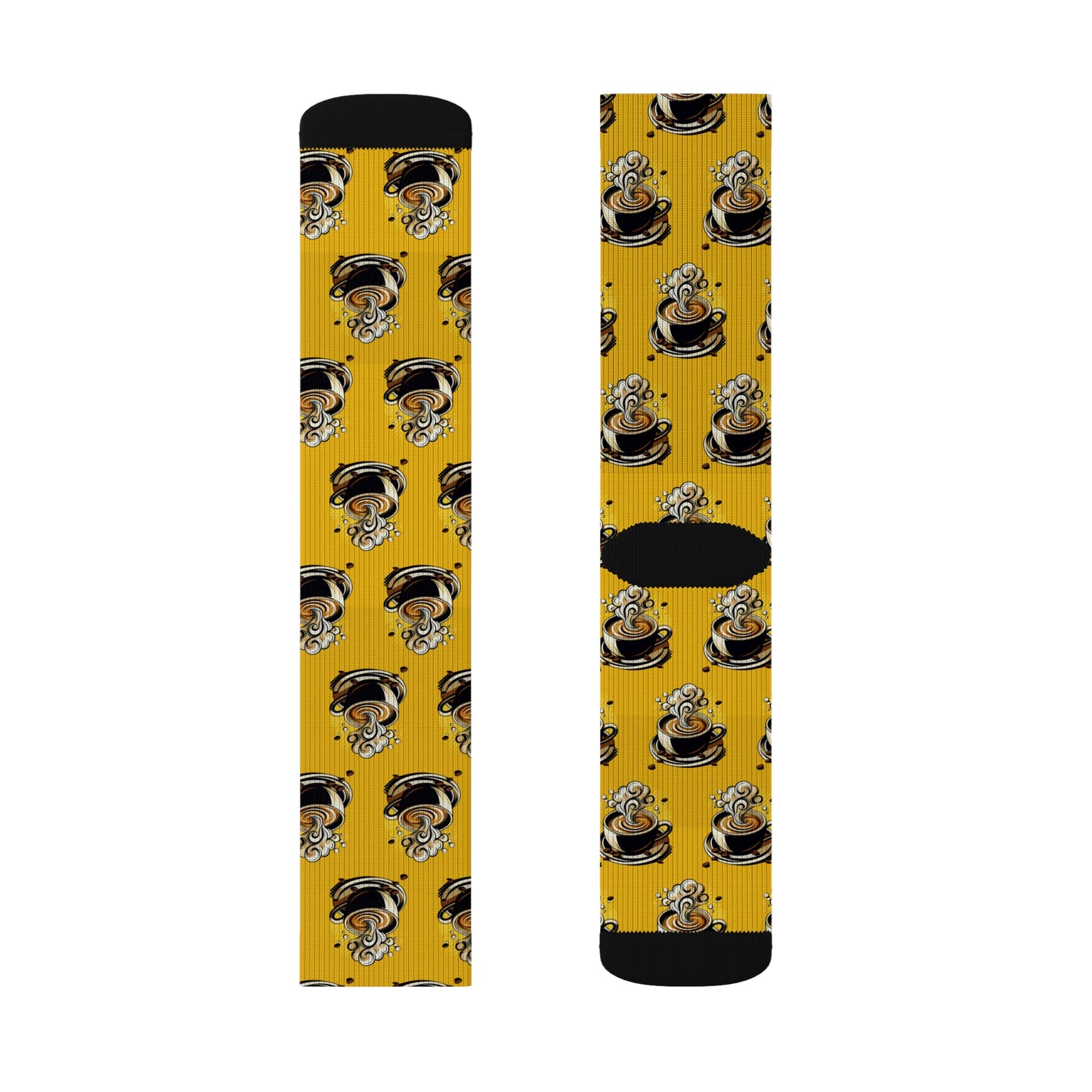 Funny Coffee Lover Socks - Sublimation Crew Socks for Coffee Enthusiasts