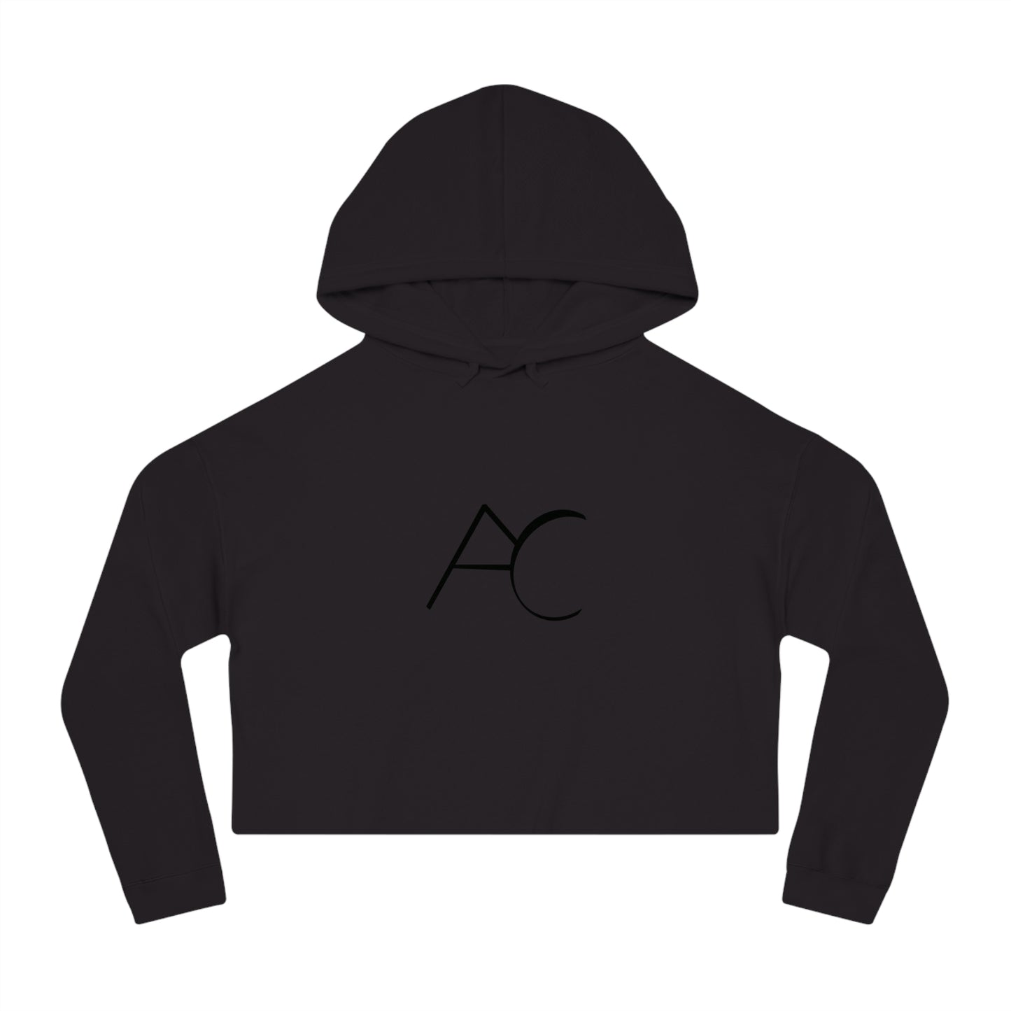 Chic Women's Cropped Hooded Sweatshirt with Monogram Design
