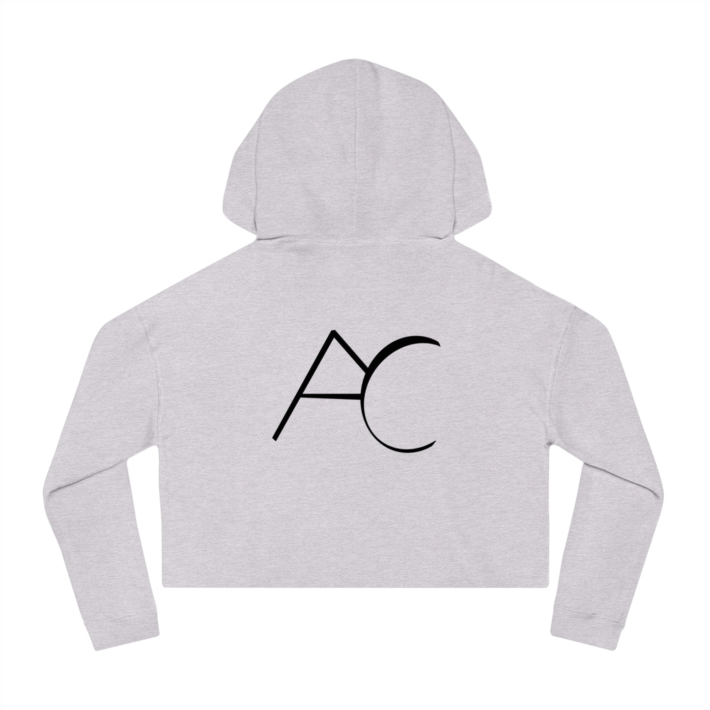 Chic Women's Cropped Hooded Sweatshirt with Monogram Design
