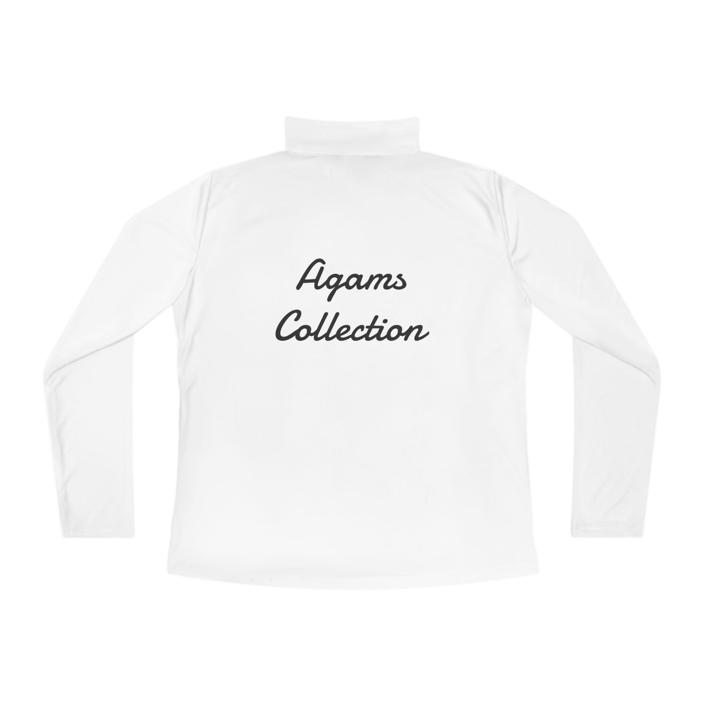 Ladies Quarter-Zip Pullover - Agams Collection with Moon and Waves Design