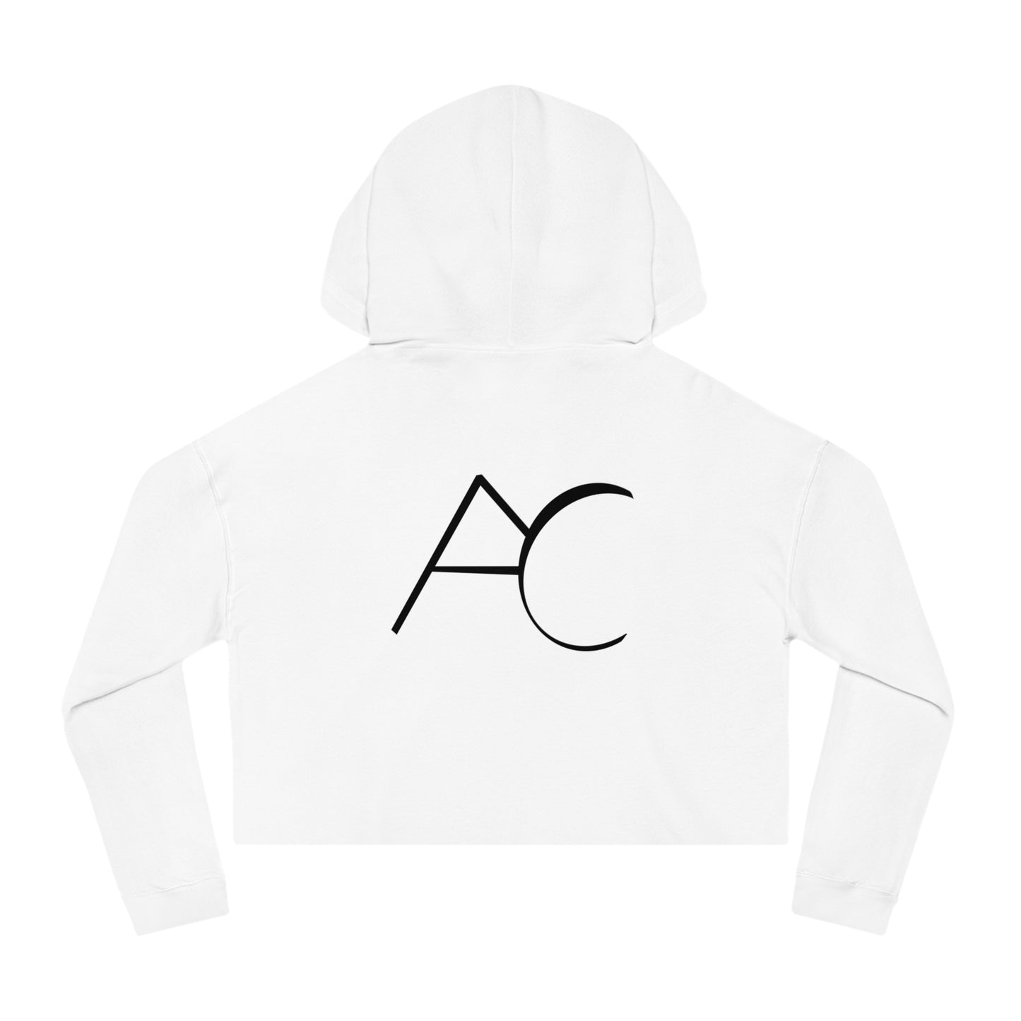 Chic Women's Cropped Hooded Sweatshirt with Monogram Design