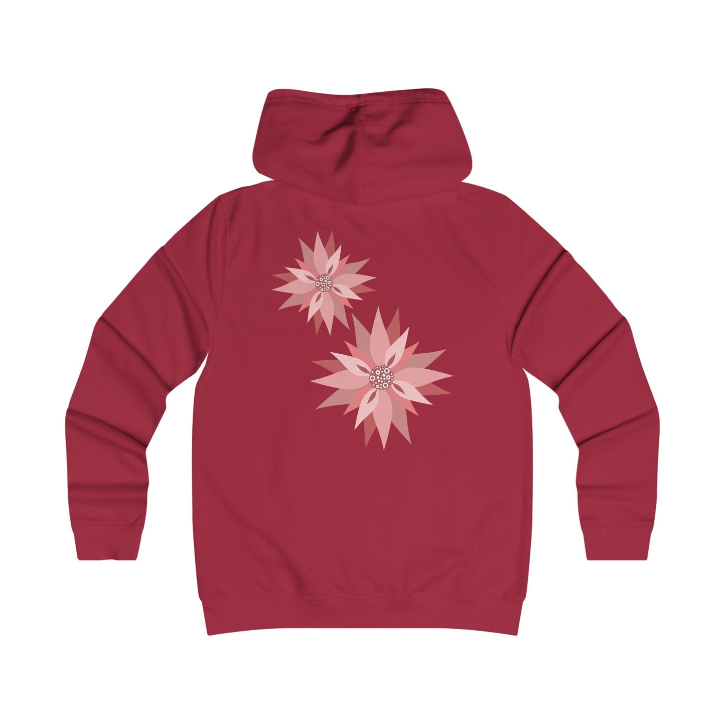 Girlie Floral College Hoodie - Trendy White Sweatshirt for Young Women