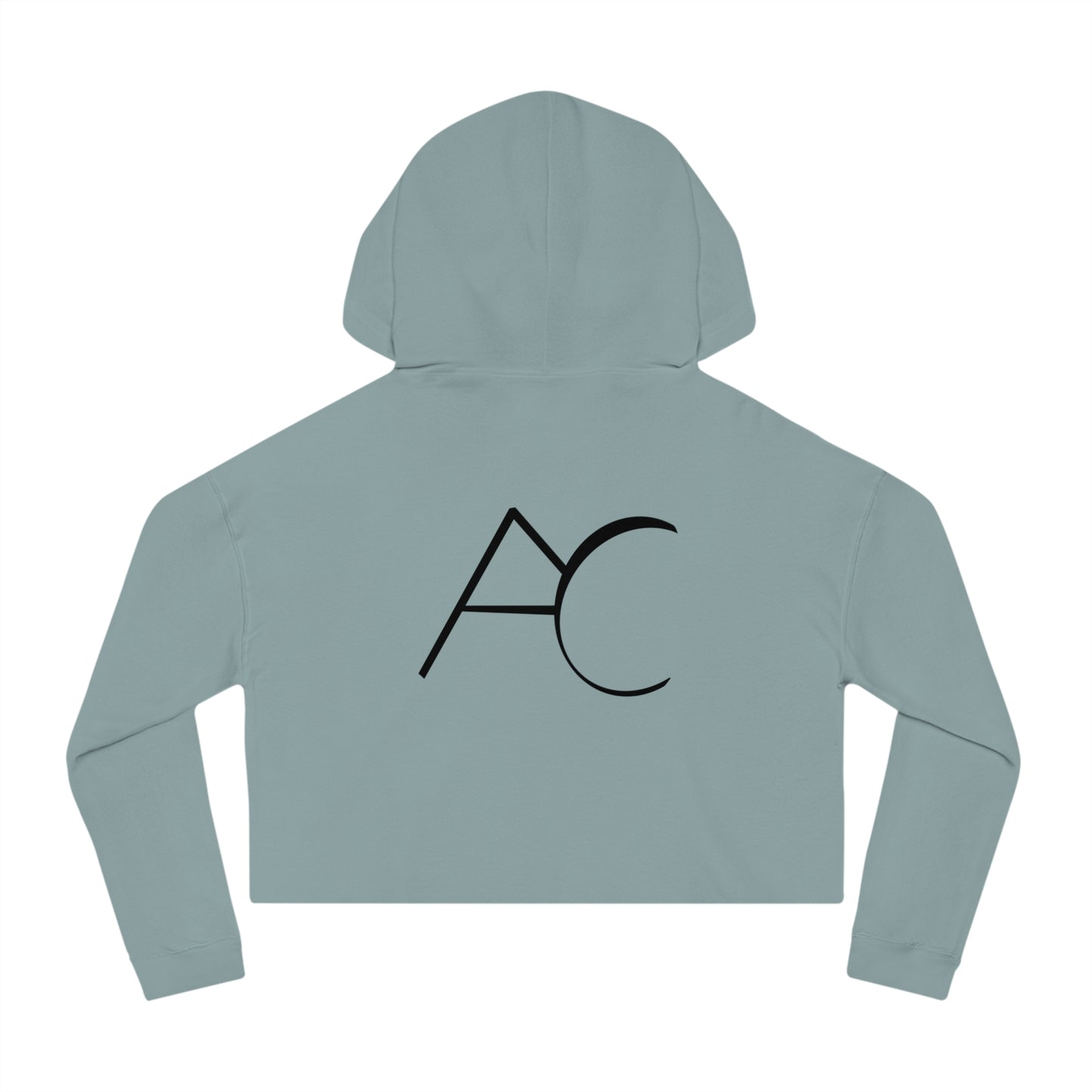 Chic Women's Cropped Hooded Sweatshirt with Monogram Design