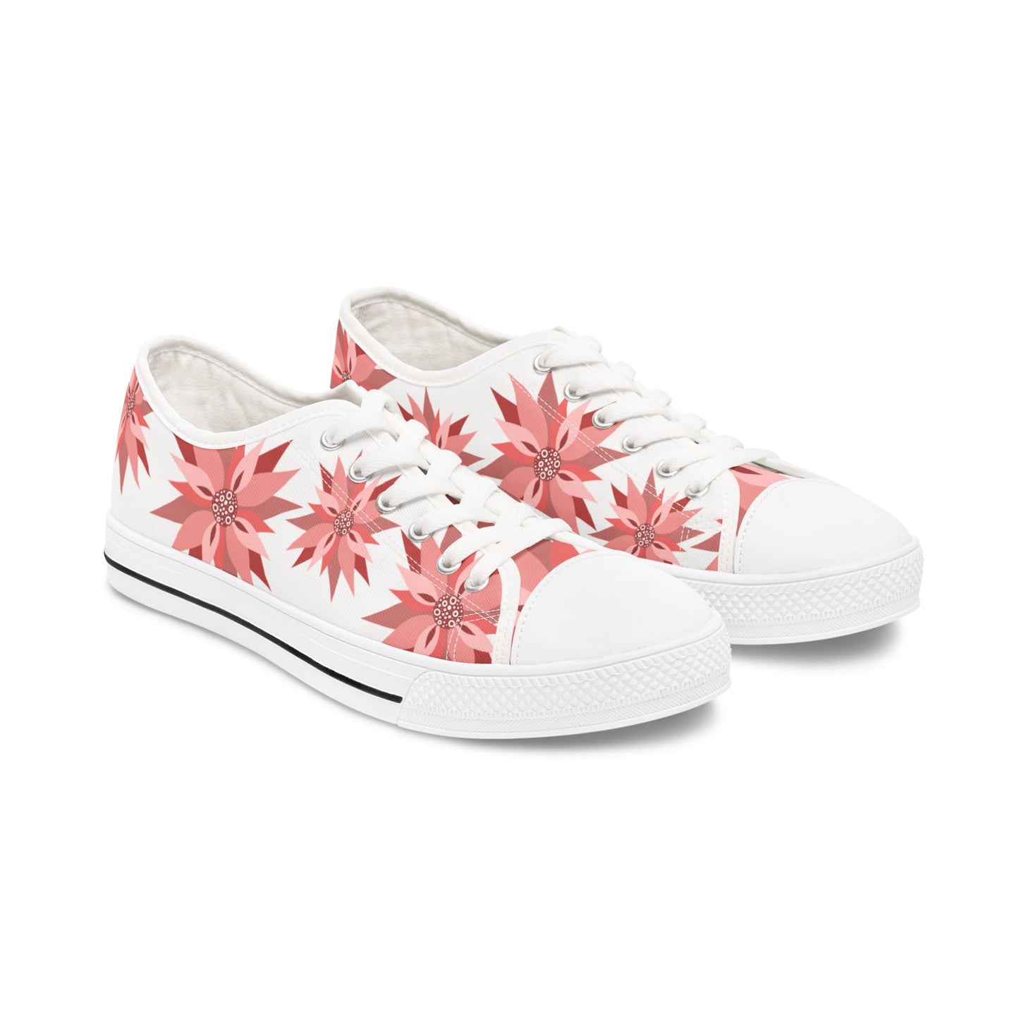 Floral Pattern Women's Low Top Sneakers - Stylish Comfort for Every Occasion