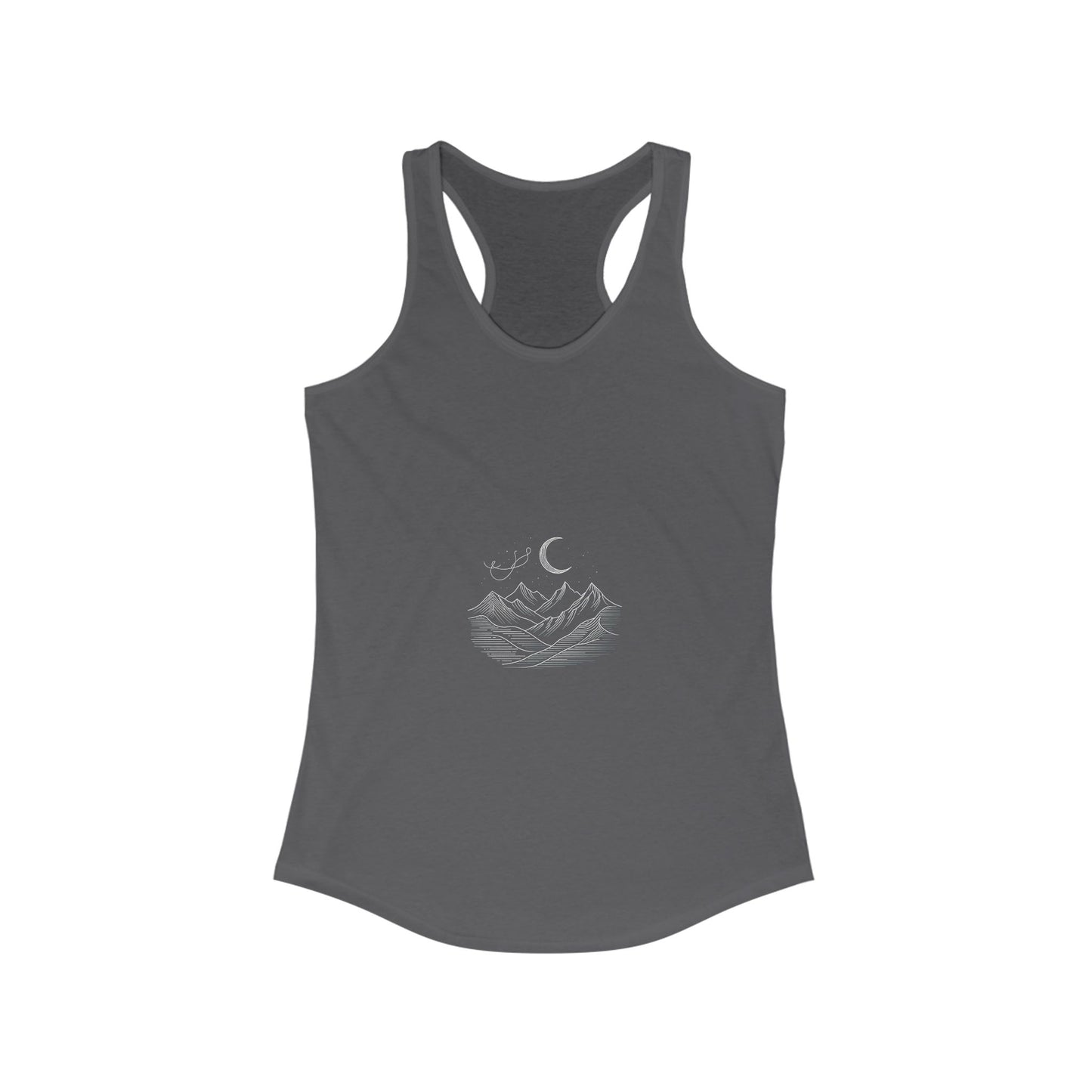 Women's Ideal Racerback Tank - Mountain & Moon Design for Outdoor Lovers