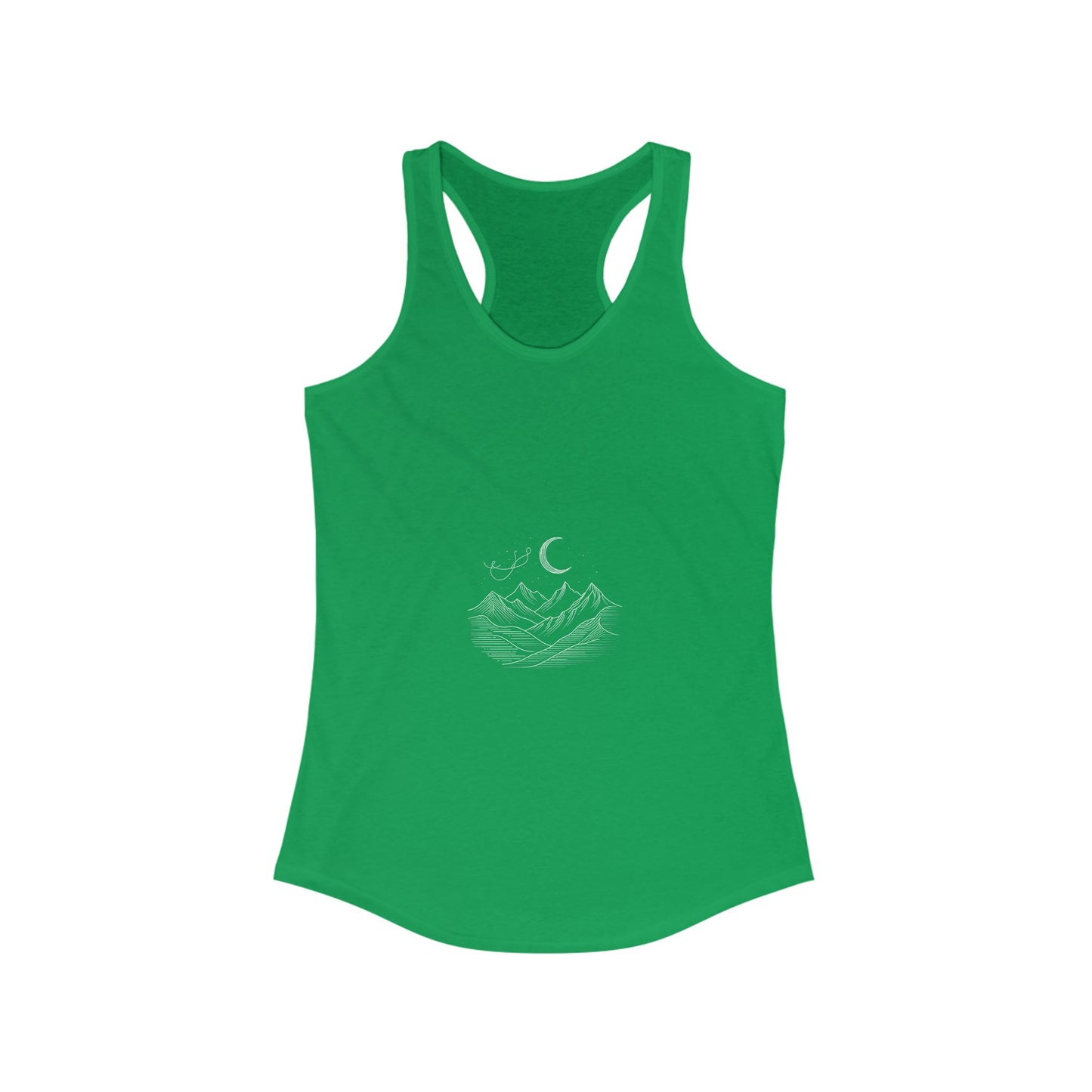 Women's Ideal Racerback Tank - Mountain & Moon Design for Outdoor Lovers