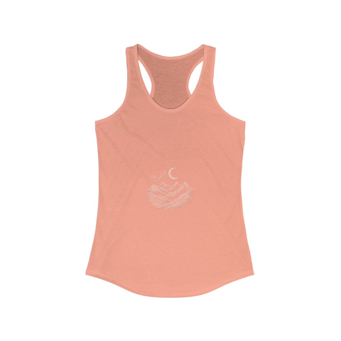 Women's Ideal Racerback Tank - Mountain & Moon Design for Outdoor Lovers