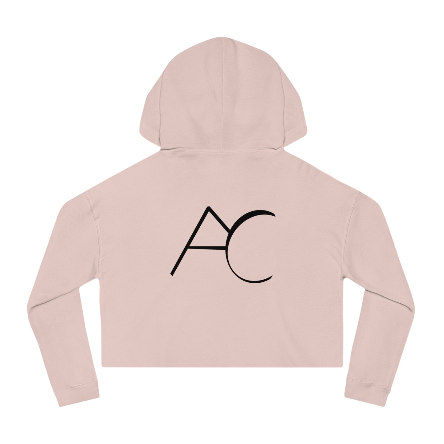 Chic Women's Cropped Hooded Sweatshirt with Monogram Design