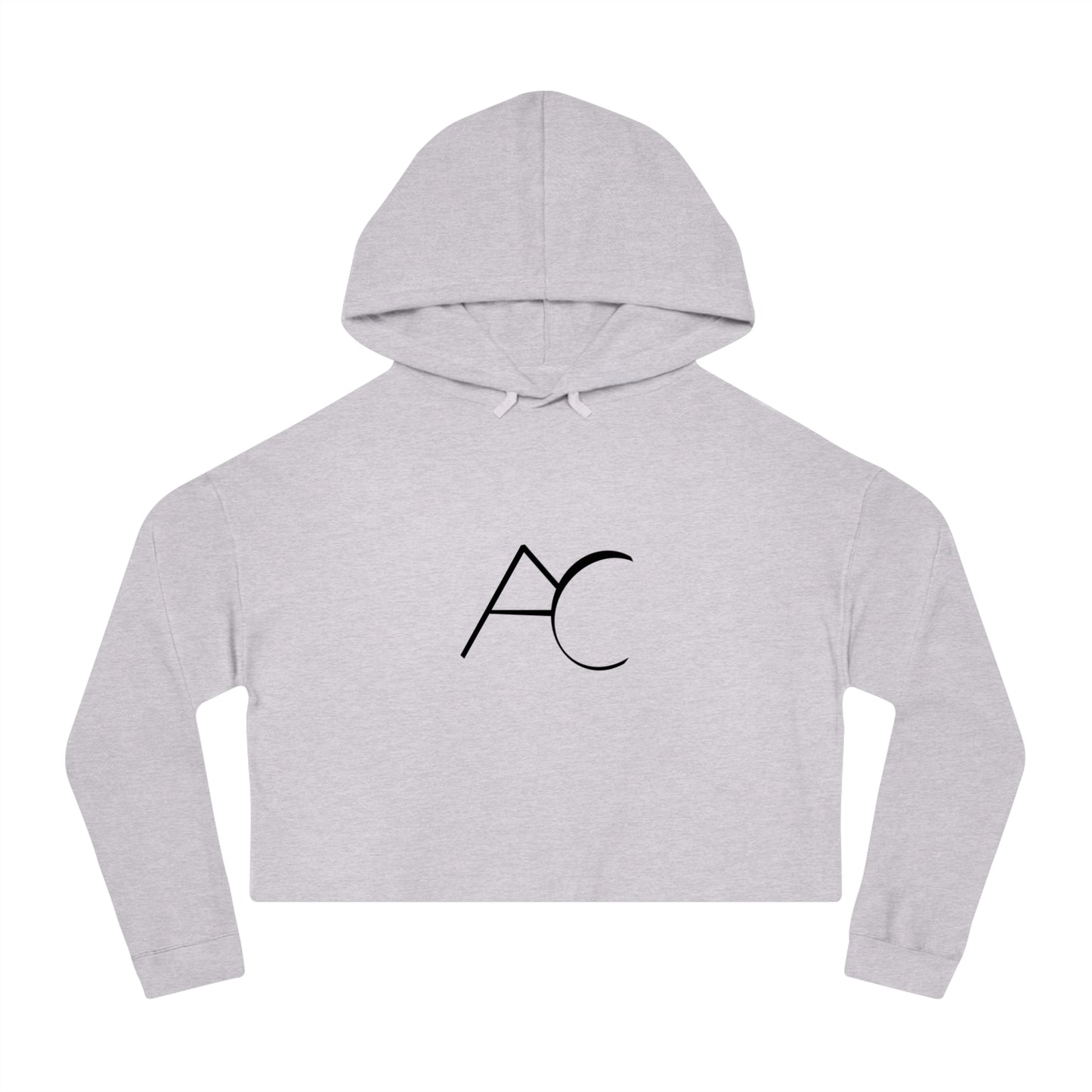 Chic Women's Cropped Hooded Sweatshirt with Monogram Design