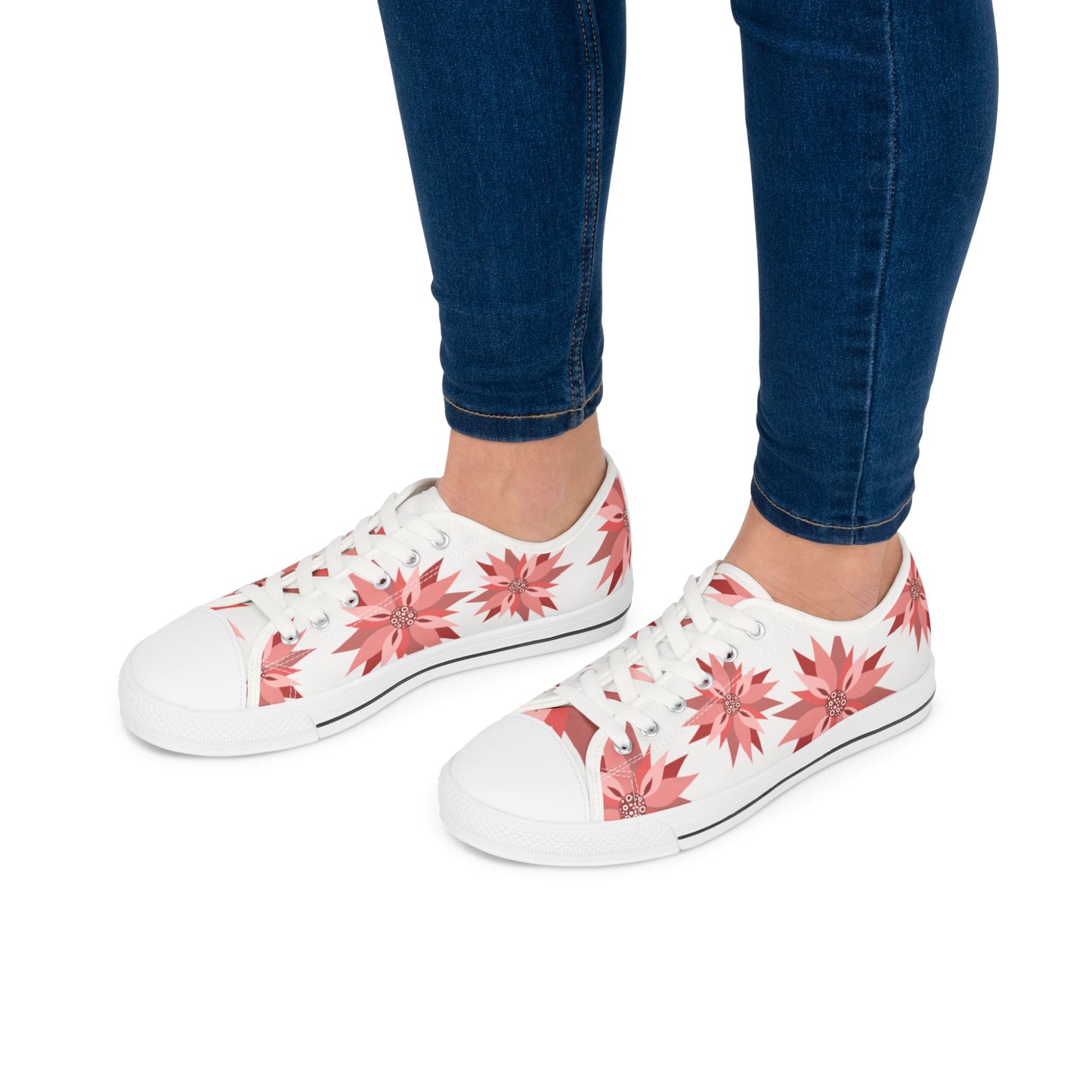 Floral Pattern Women's Low Top Sneakers - Stylish Comfort for Every Occasion