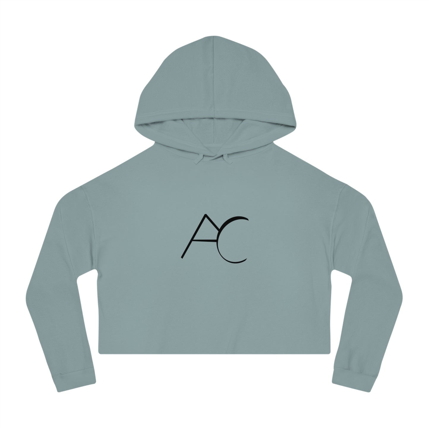 Chic Women's Cropped Hooded Sweatshirt with Monogram Design