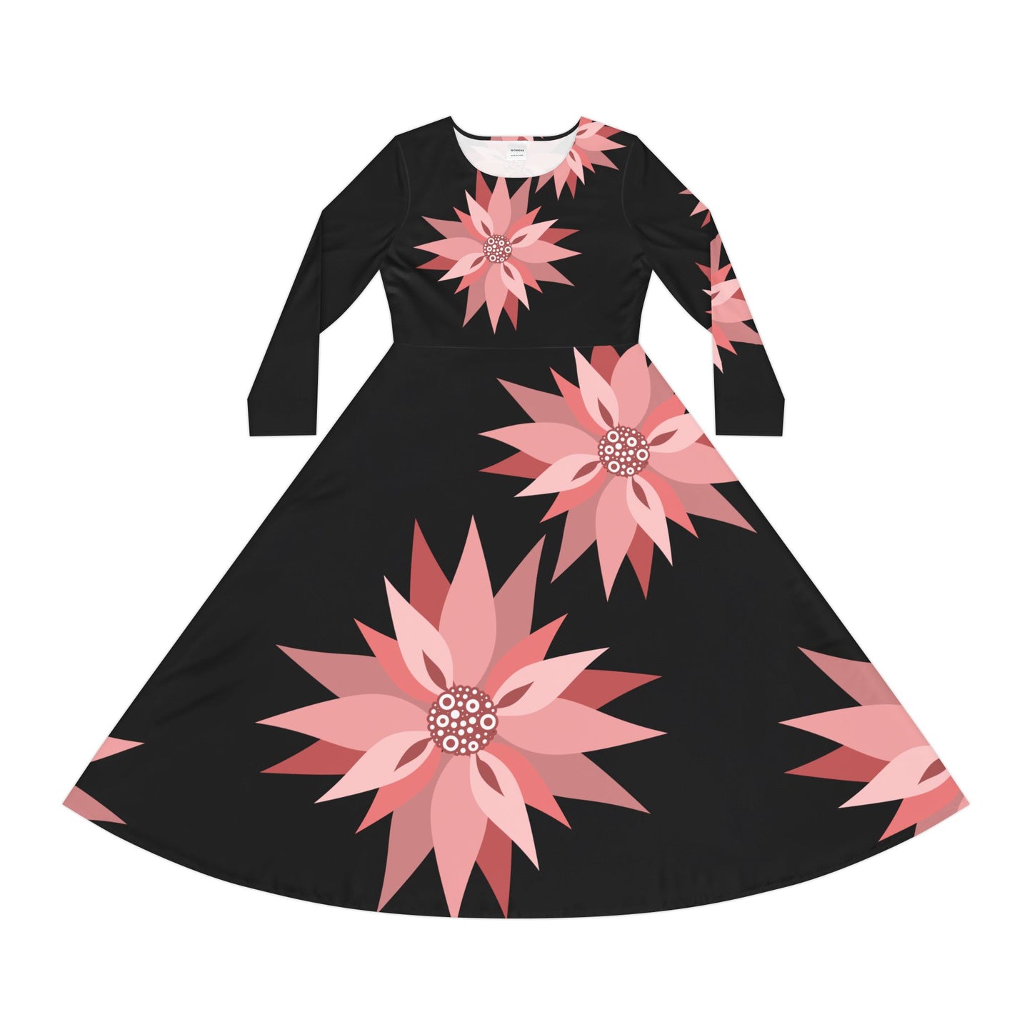 Floral Long Sleeve Dance Dress for Women – Perfect for Parties & Celebrations