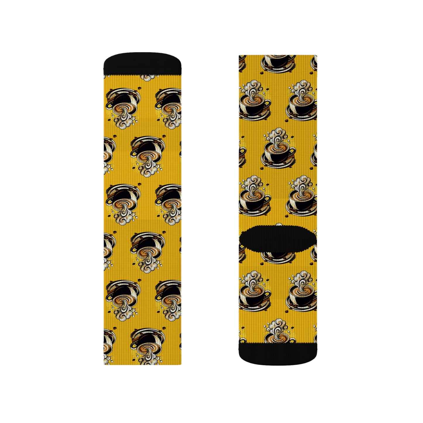 Funny Coffee Lover Socks - Sublimation Crew Socks for Coffee Enthusiasts