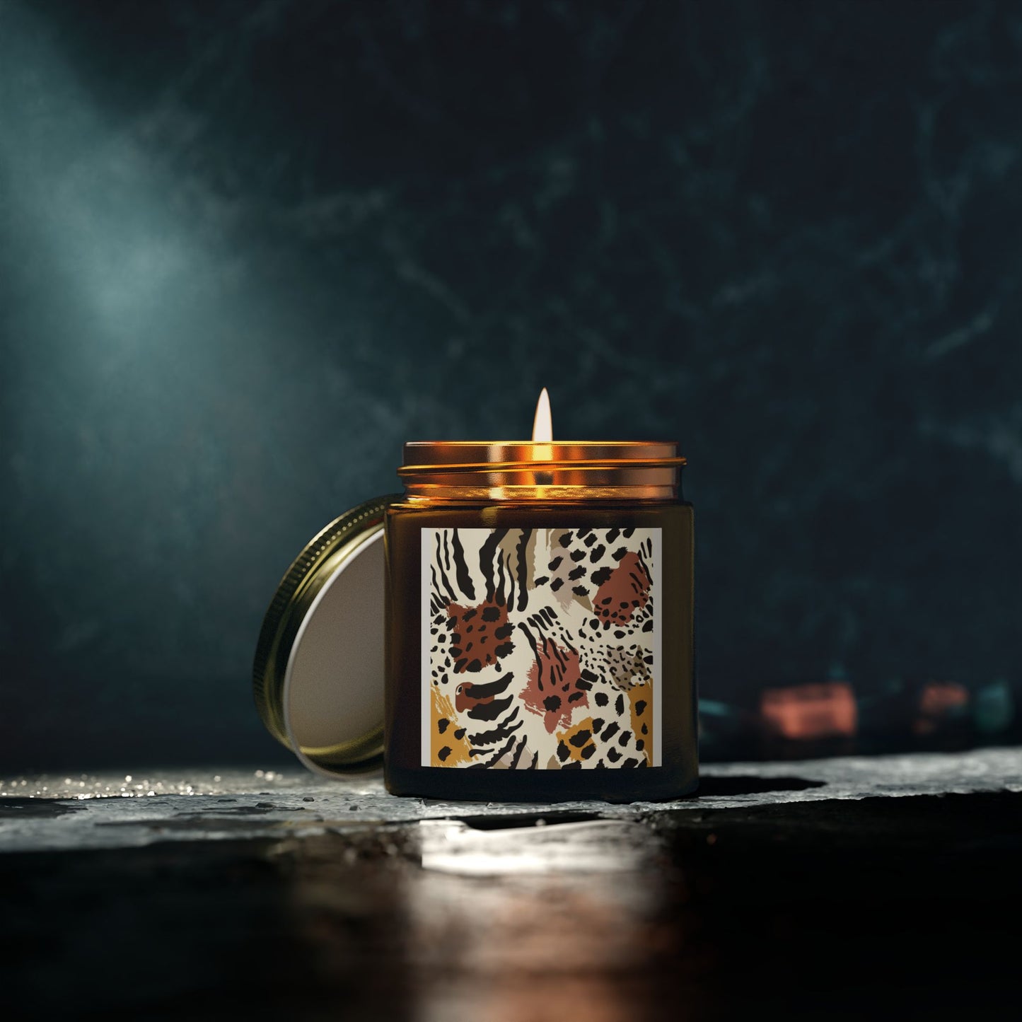 Animal Print Scented Candle - Coconut Apricot Wax