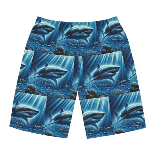 Ocean Adventure Shark Men's Board Shorts - Perfect for Beach Days & Summer Fun