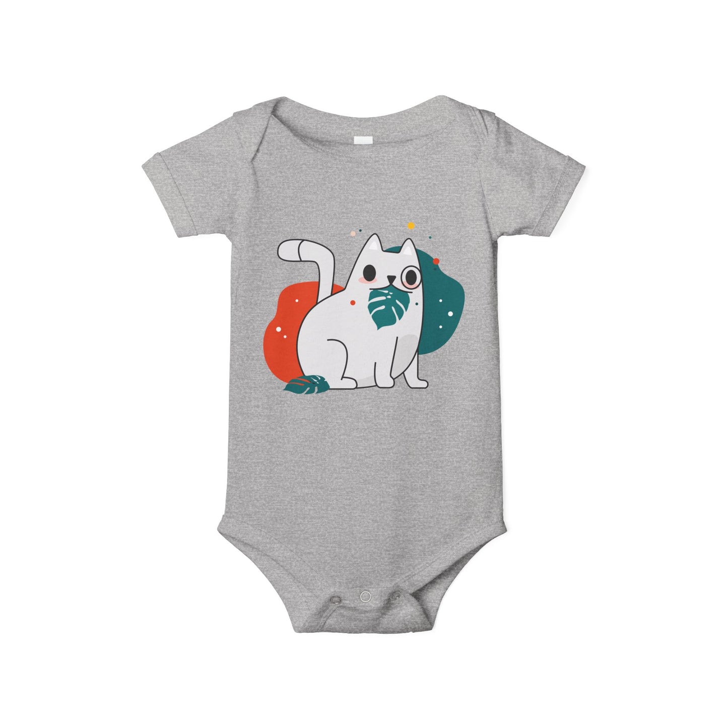 Cute Cat Infant Jersey One Piece - Adorable Baby Onesie for Animal Lovers