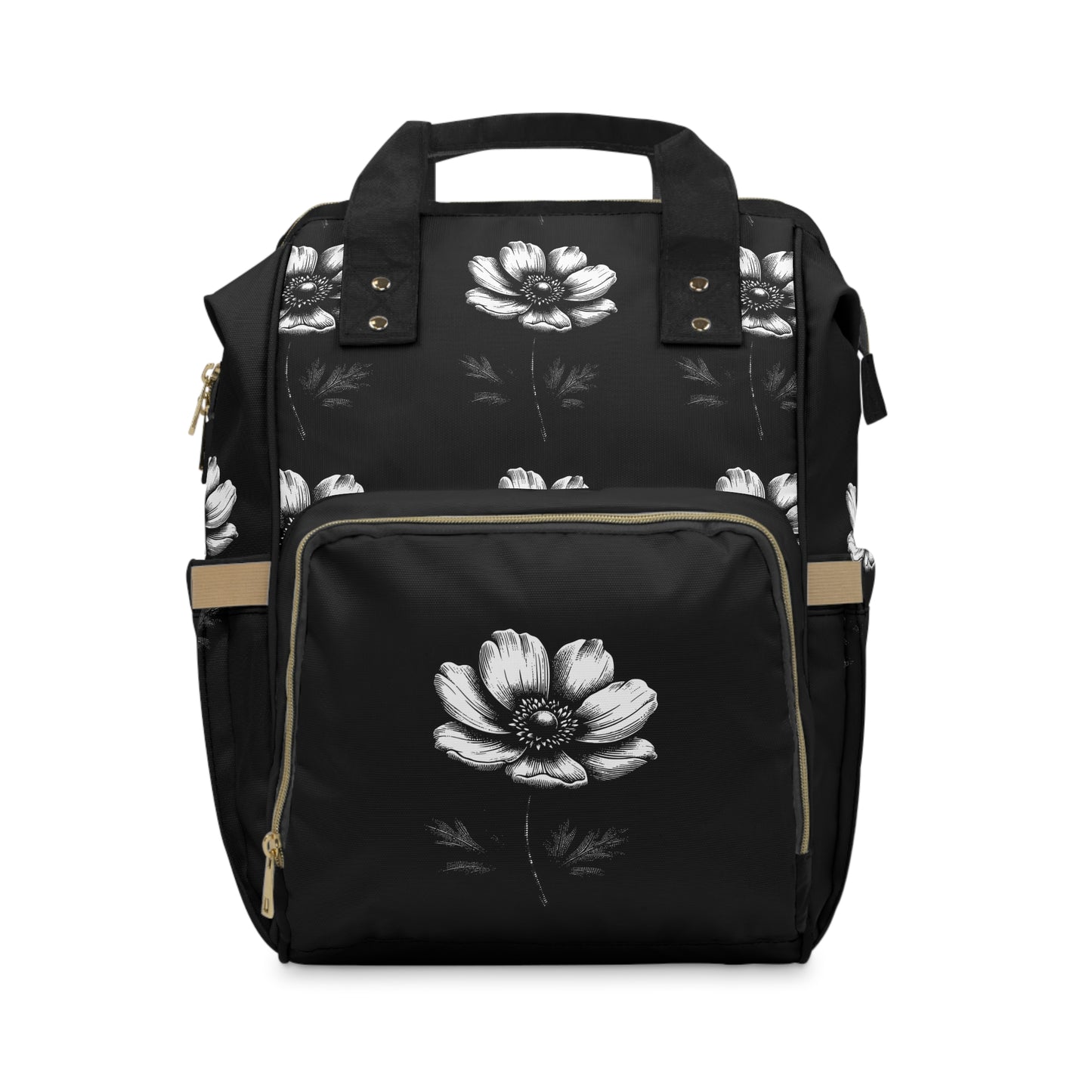 Stylish Multifunctional Floral Diaper Backpack for Moms