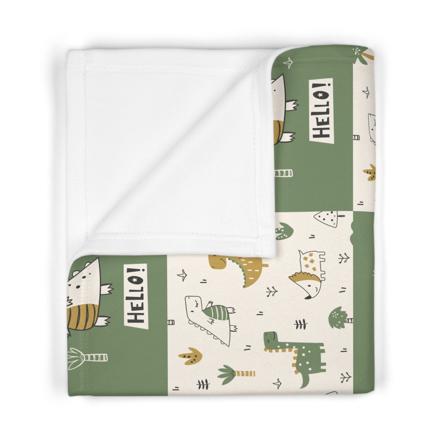 Hello! Soft Fleece Baby Blanket - Cozy Animal-Themed Nursery Blanket