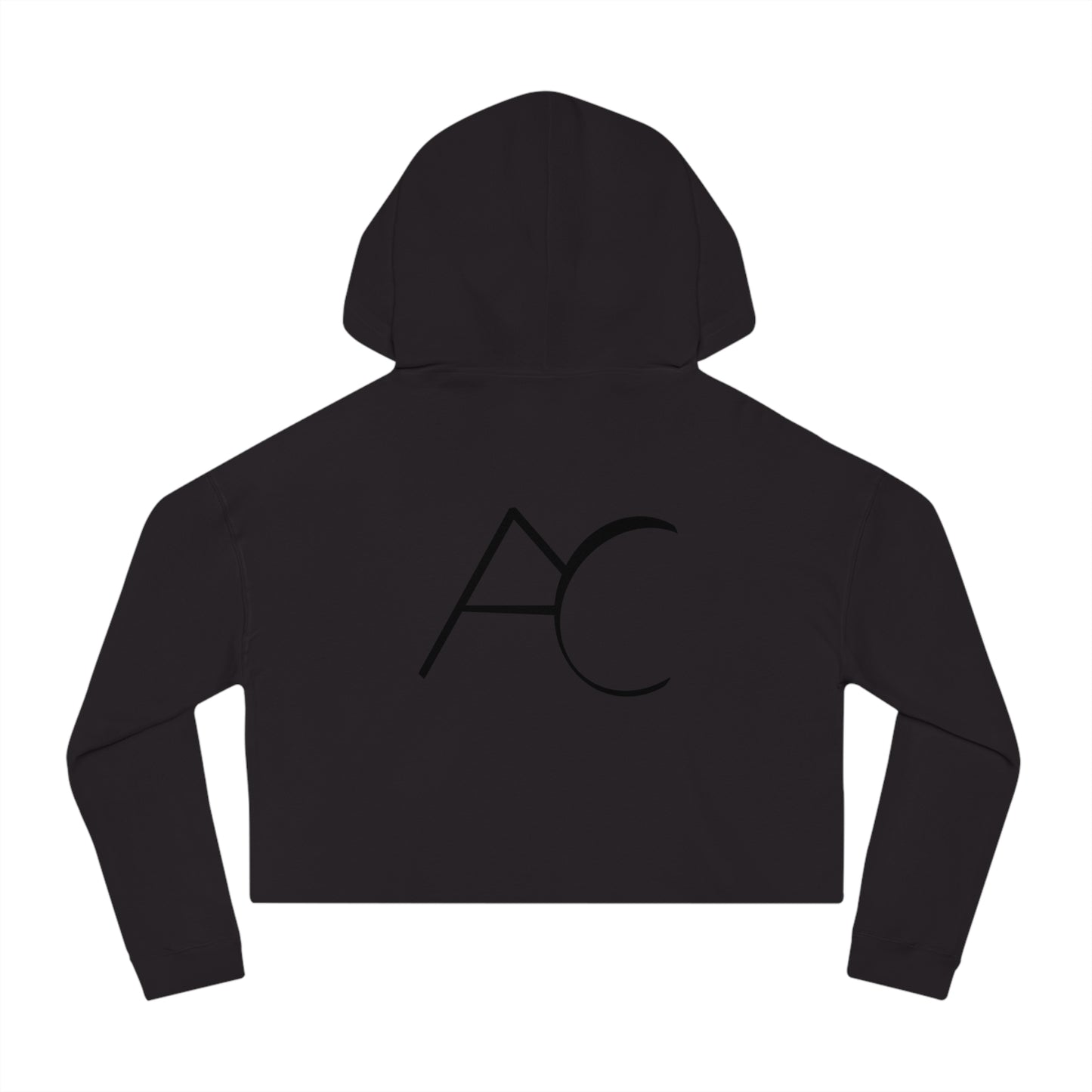 Chic Women's Cropped Hooded Sweatshirt with Monogram Design