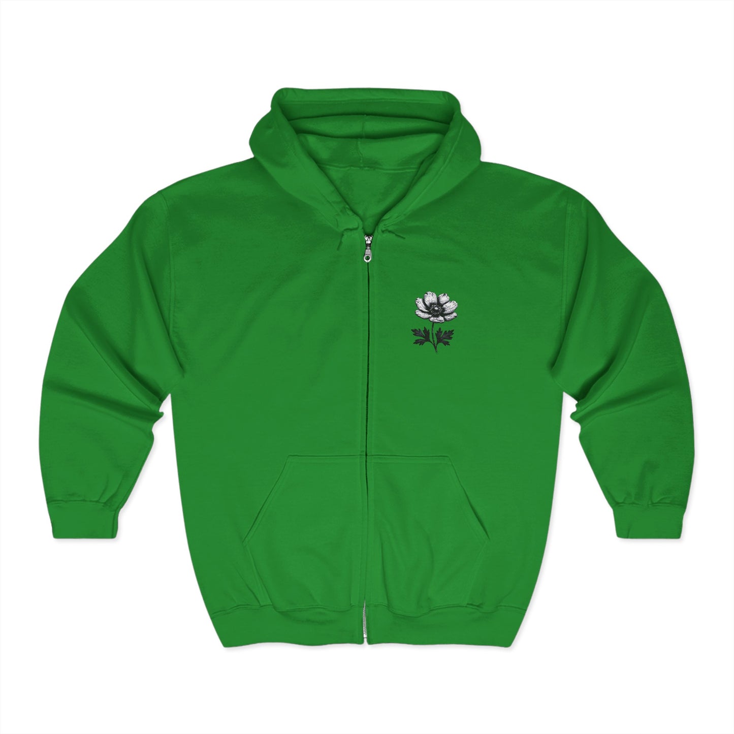 Unisex Heavy Blend™ Floral Zip Hoodie - Cozy White Sweatshirt for Everyday Comfort