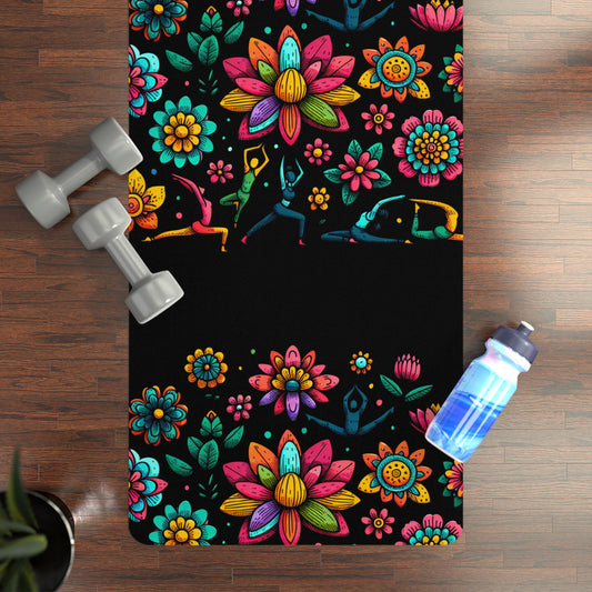 Vibrant Floral Yoga Mat - Eco-Friendly Rubber, Perfect for Every Yogi