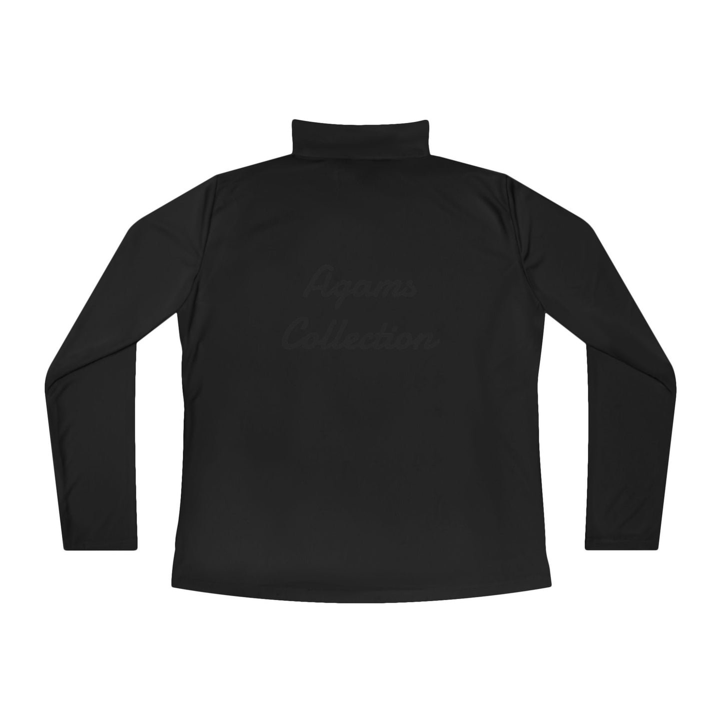 Ladies Quarter-Zip Pullover - Agams Collection with Moon and Waves Design