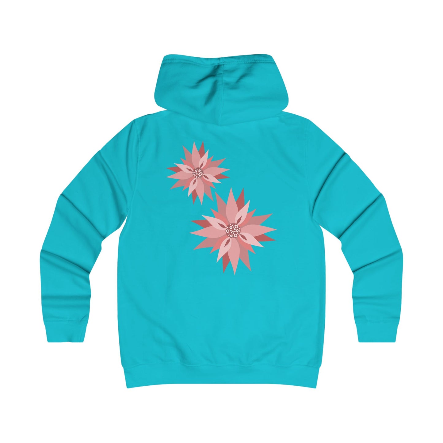 Girlie Floral College Hoodie - Trendy White Sweatshirt for Young Women