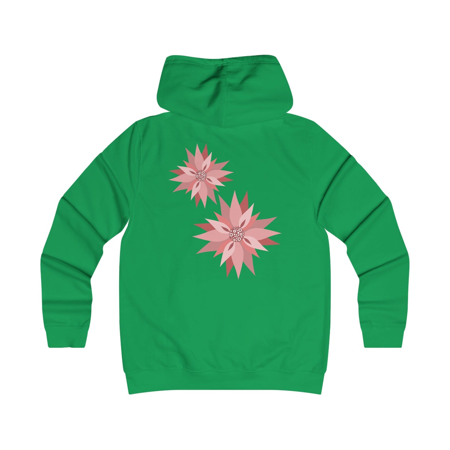 Girlie Floral College Hoodie - Trendy White Sweatshirt for Young Women