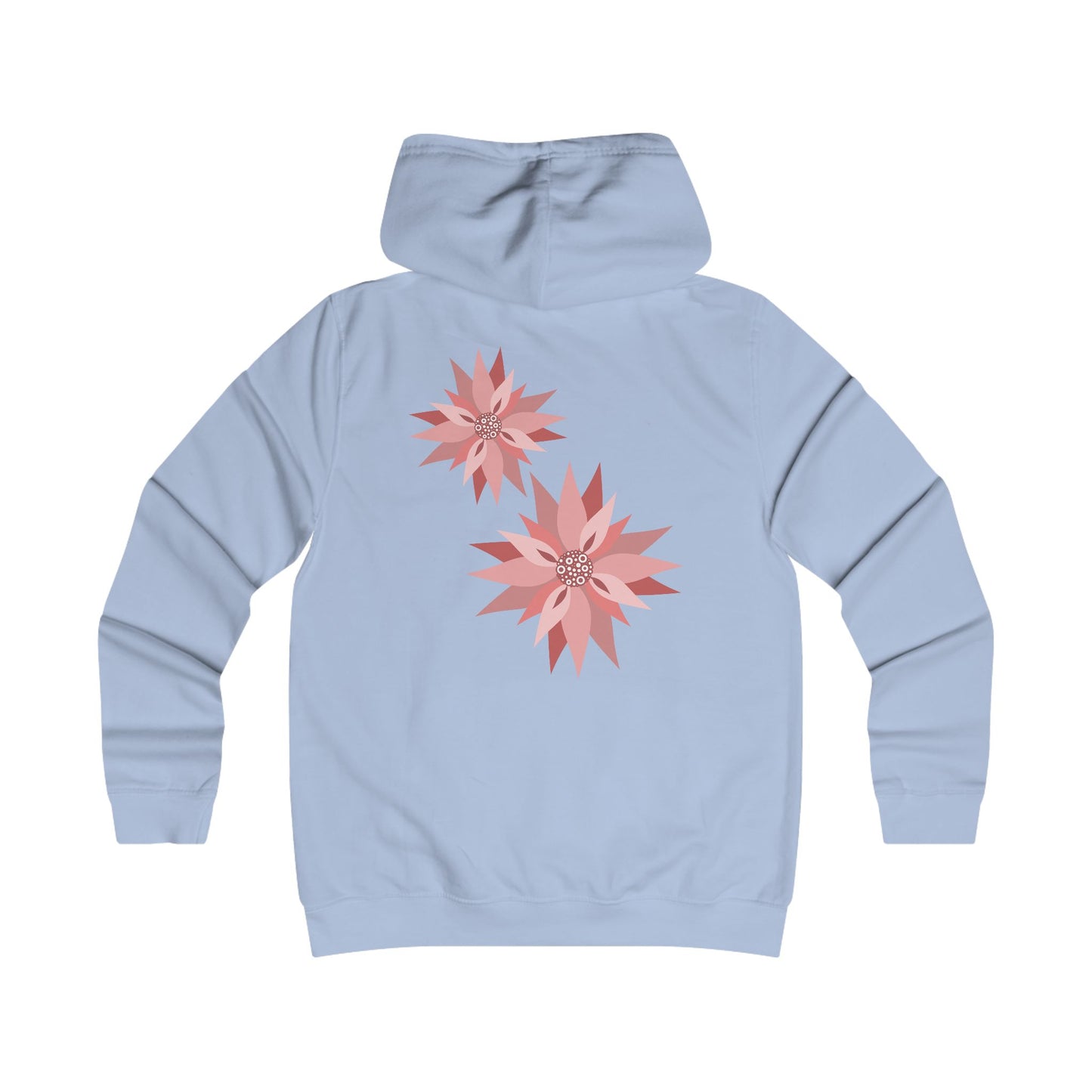 Girlie Floral College Hoodie - Trendy White Sweatshirt for Young Women