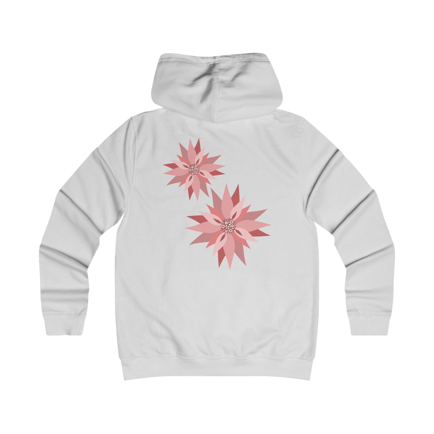 Girlie Floral College Hoodie - Trendy White Sweatshirt for Young Women