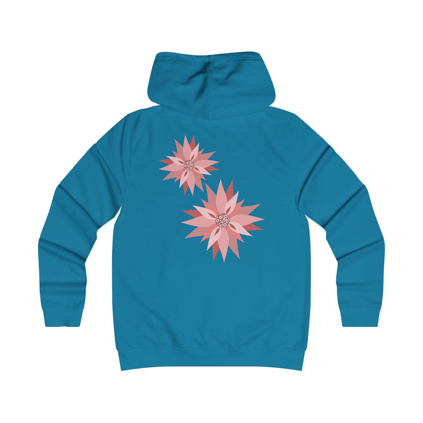 Girlie Floral College Hoodie - Trendy White Sweatshirt for Young Women