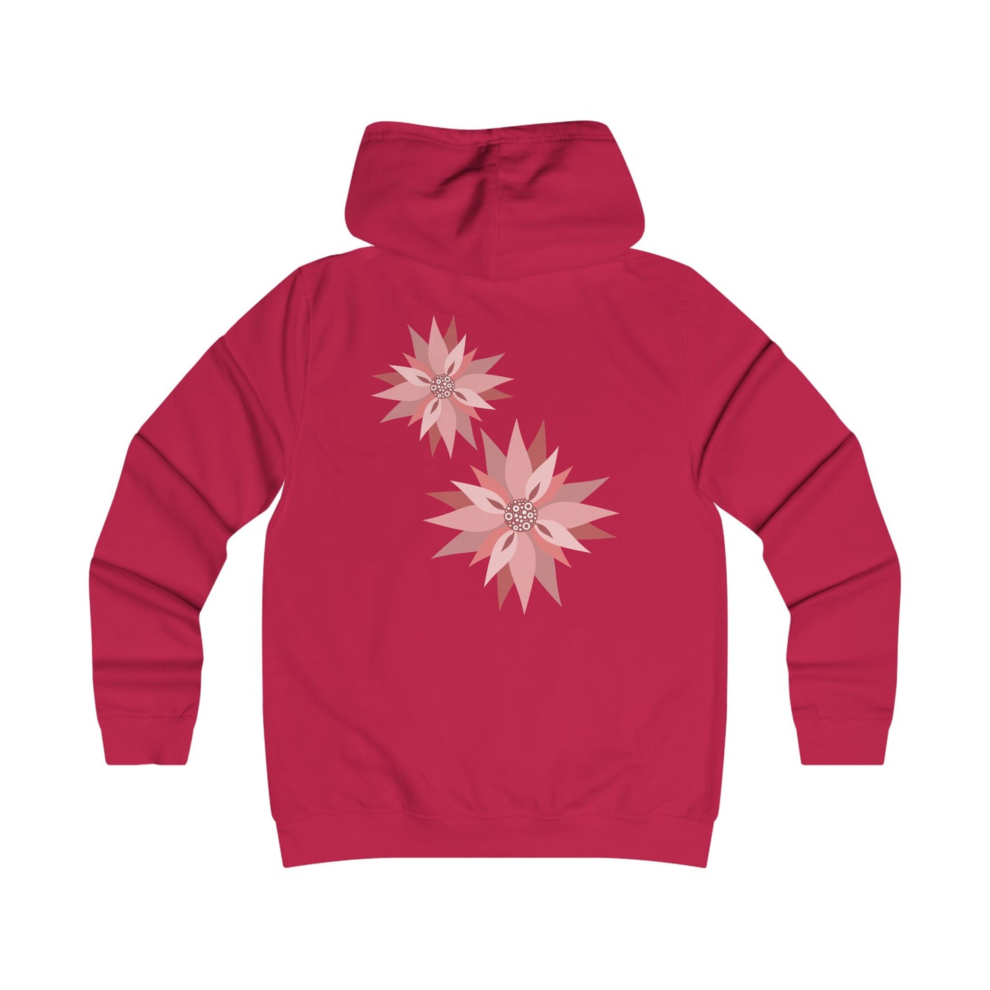 Girlie Floral College Hoodie - Trendy White Sweatshirt for Young Women