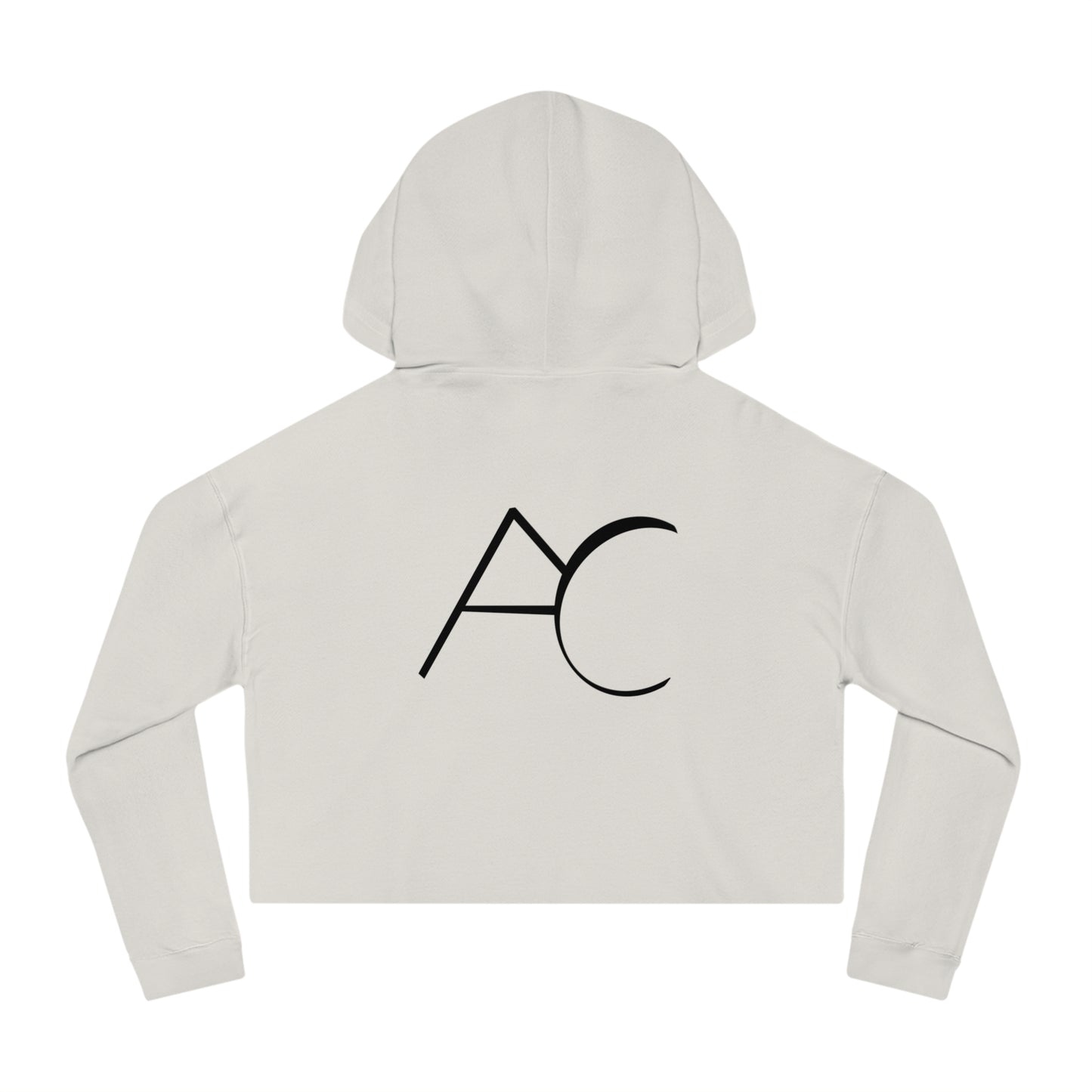 Chic Women's Cropped Hooded Sweatshirt with Monogram Design