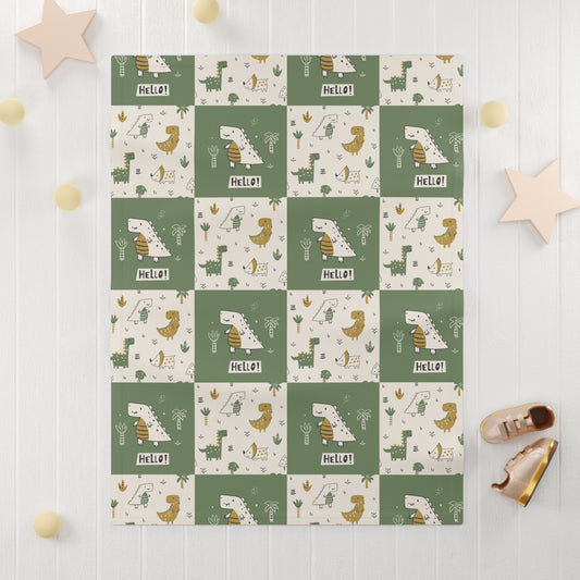 Hello! Soft Fleece Baby Blanket - Cozy Animal-Themed Nursery Blanket