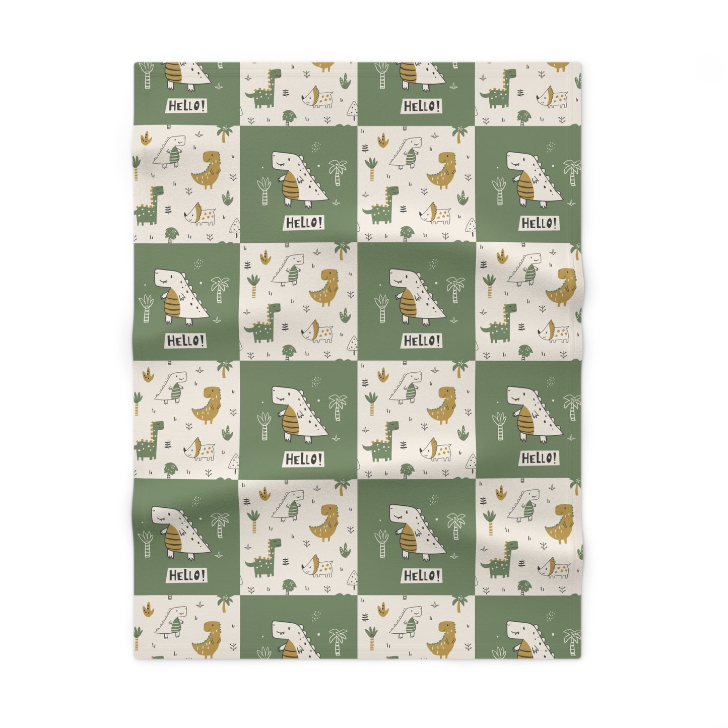 Hello! Soft Fleece Baby Blanket - Cozy Animal-Themed Nursery Blanket