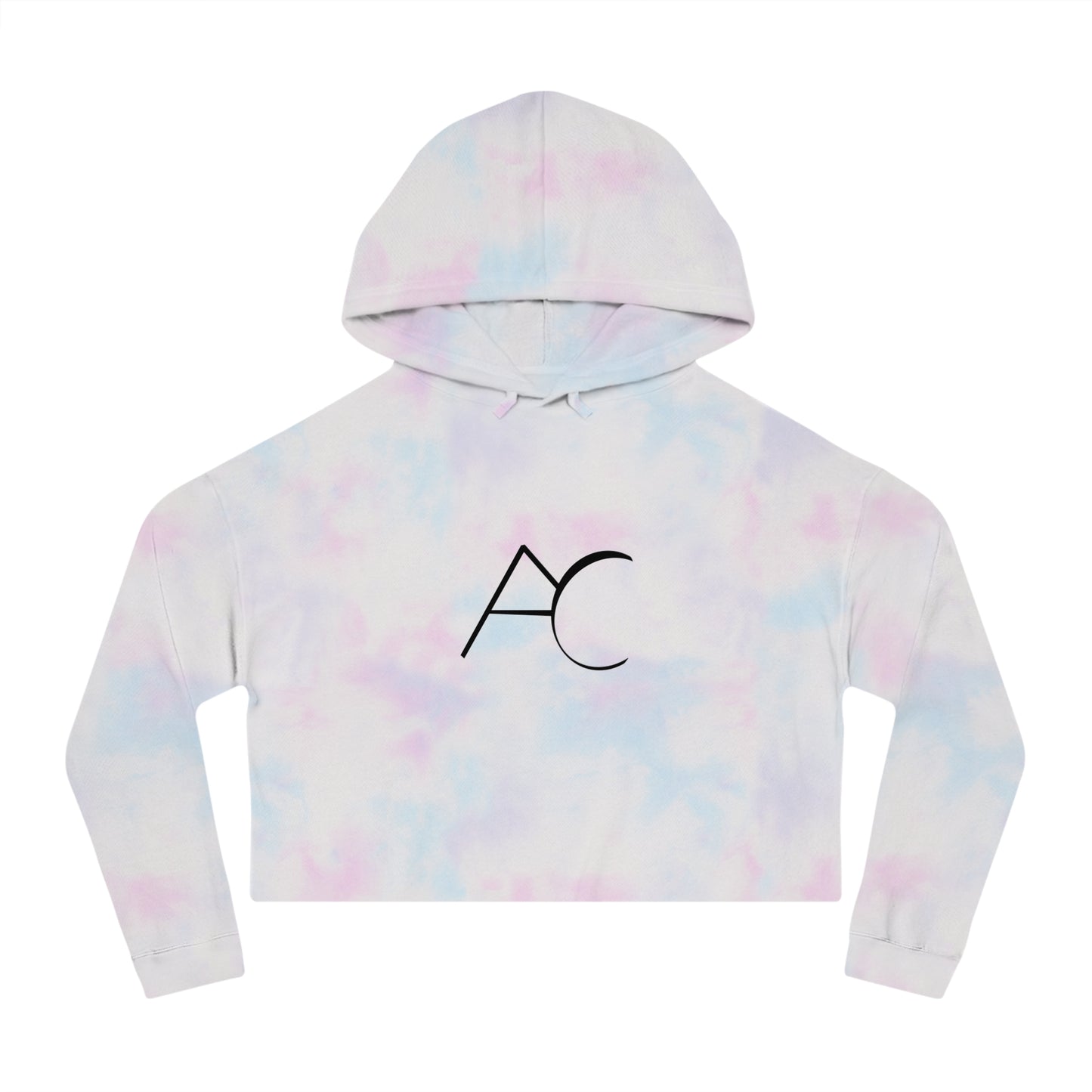 Chic Women's Cropped Hooded Sweatshirt with Monogram Design