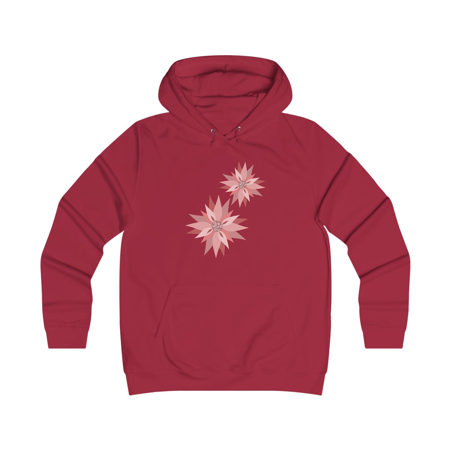 Girlie Floral College Hoodie - Trendy White Sweatshirt for Young Women