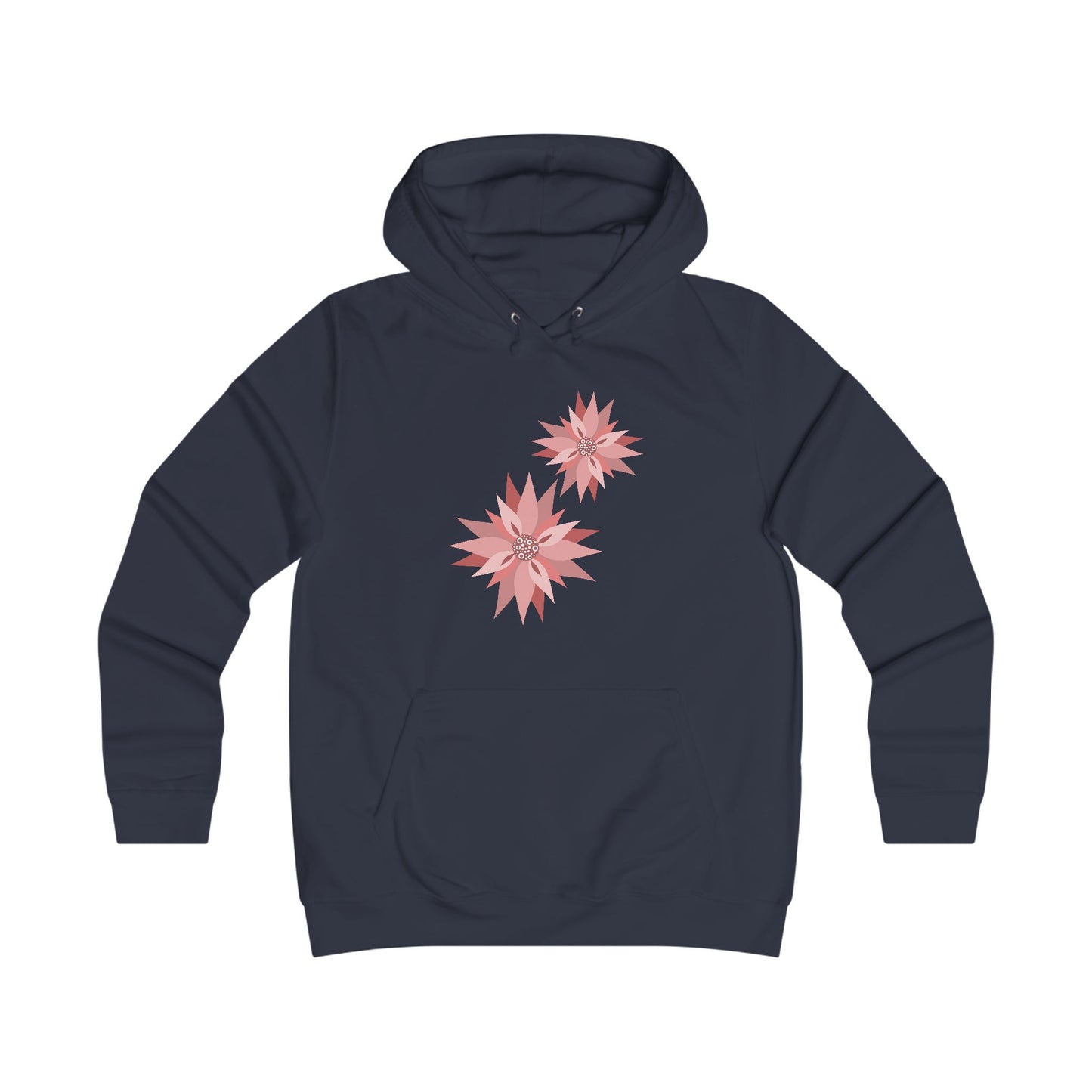 Girlie Floral College Hoodie - Trendy White Sweatshirt for Young Women