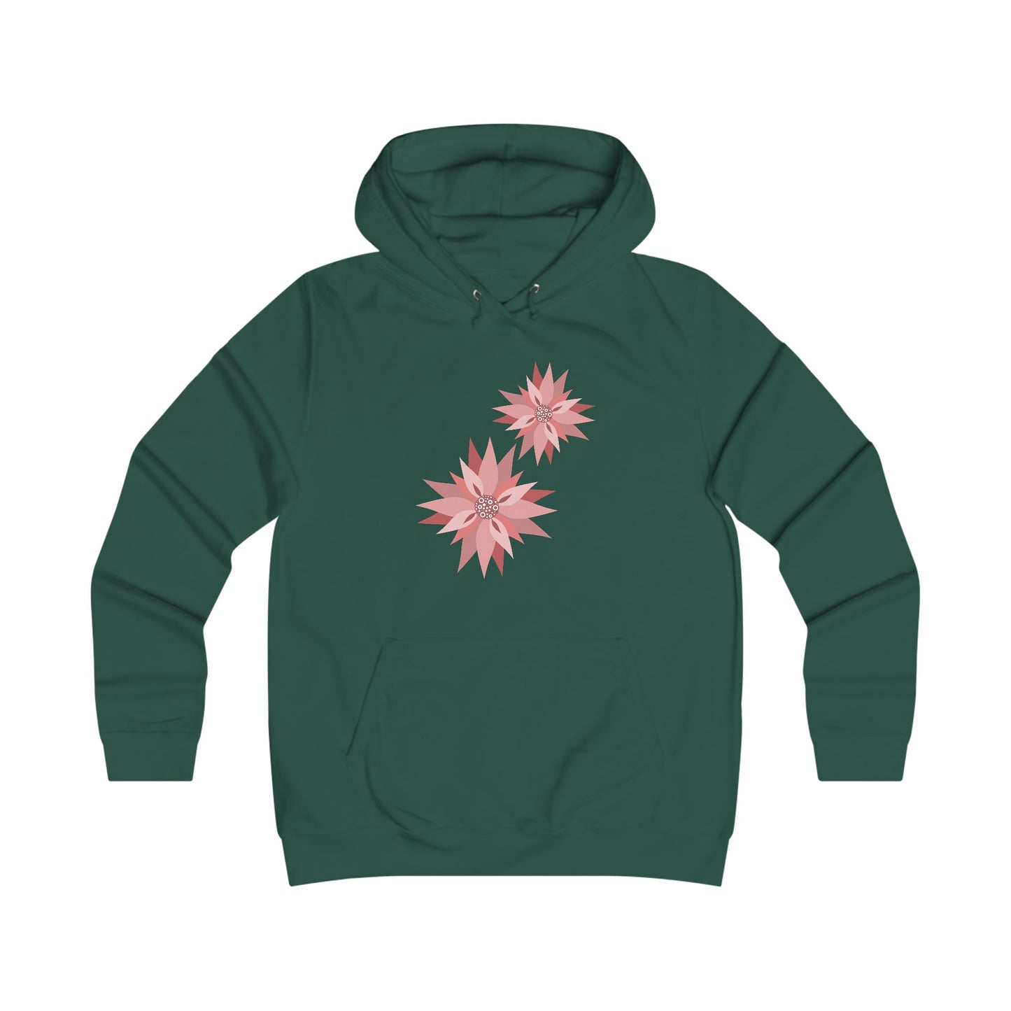 Girlie Floral College Hoodie - Trendy White Sweatshirt for Young Women