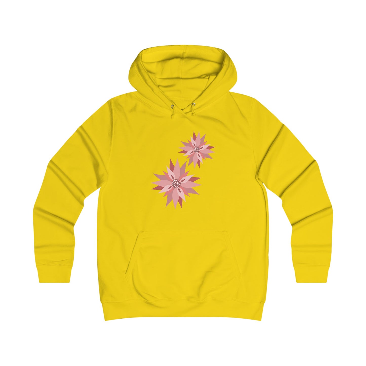 Girlie Floral College Hoodie - Trendy White Sweatshirt for Young Women
