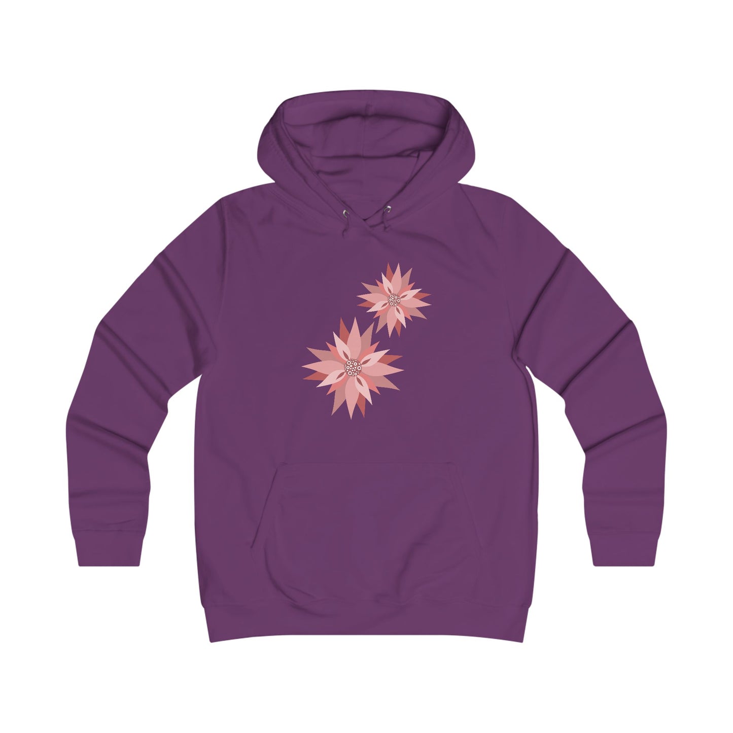 Girlie Floral College Hoodie - Trendy White Sweatshirt for Young Women
