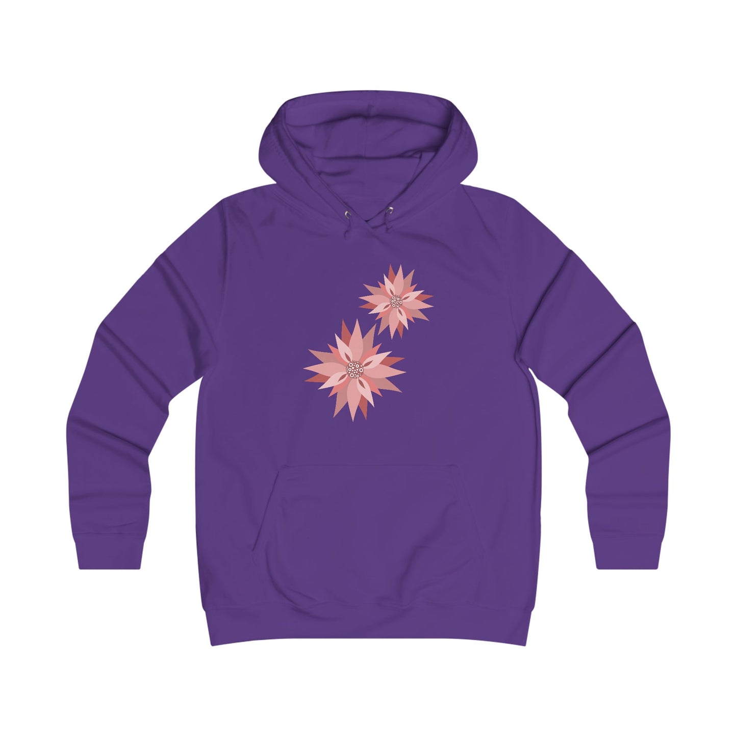 Girlie Floral College Hoodie - Trendy White Sweatshirt for Young Women