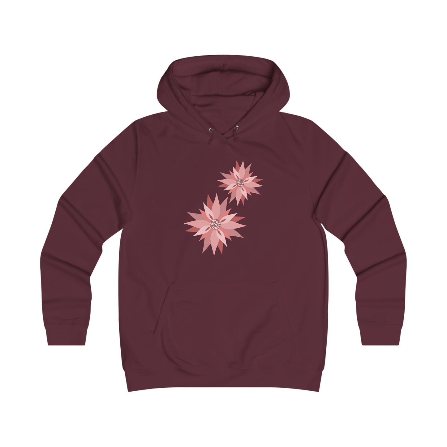 Girlie Floral College Hoodie - Trendy White Sweatshirt for Young Women