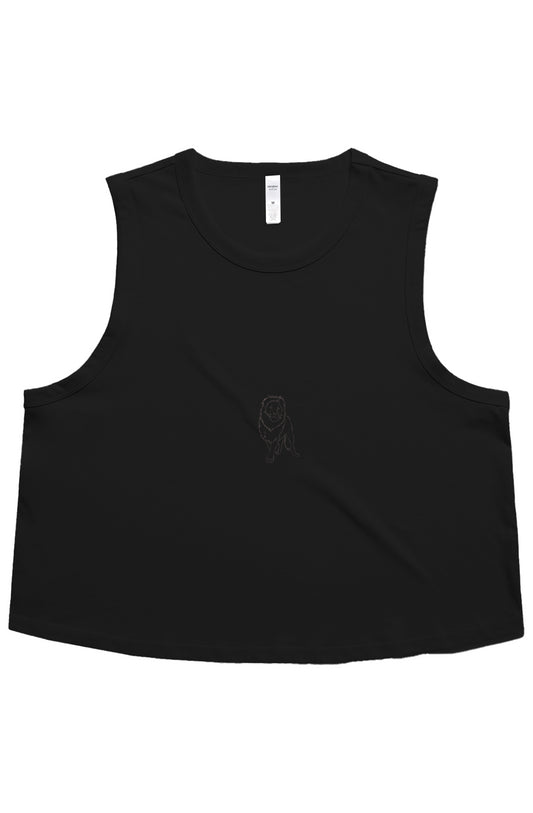 Martina Crop Tank - Lion Embroidery 